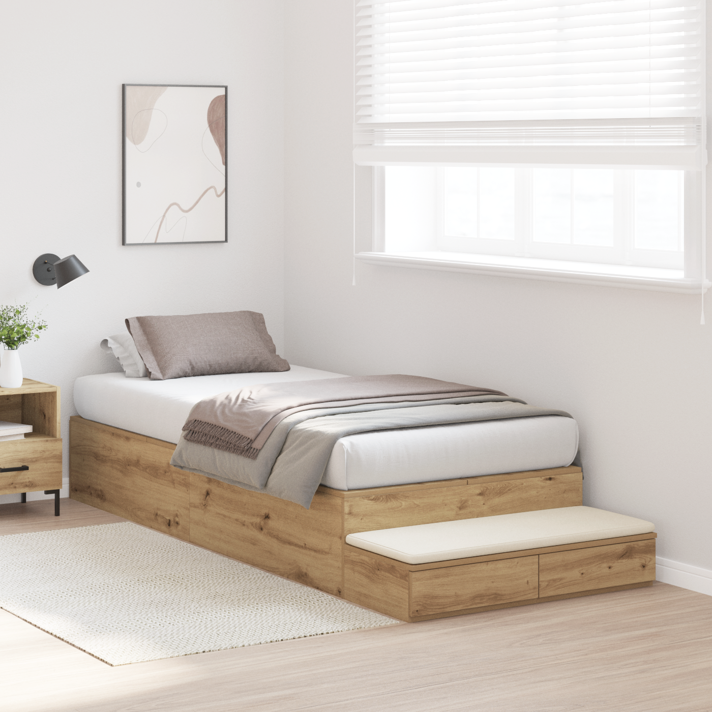 Storage Bed Frame Artisan Oak 80x200 cm - Image 5