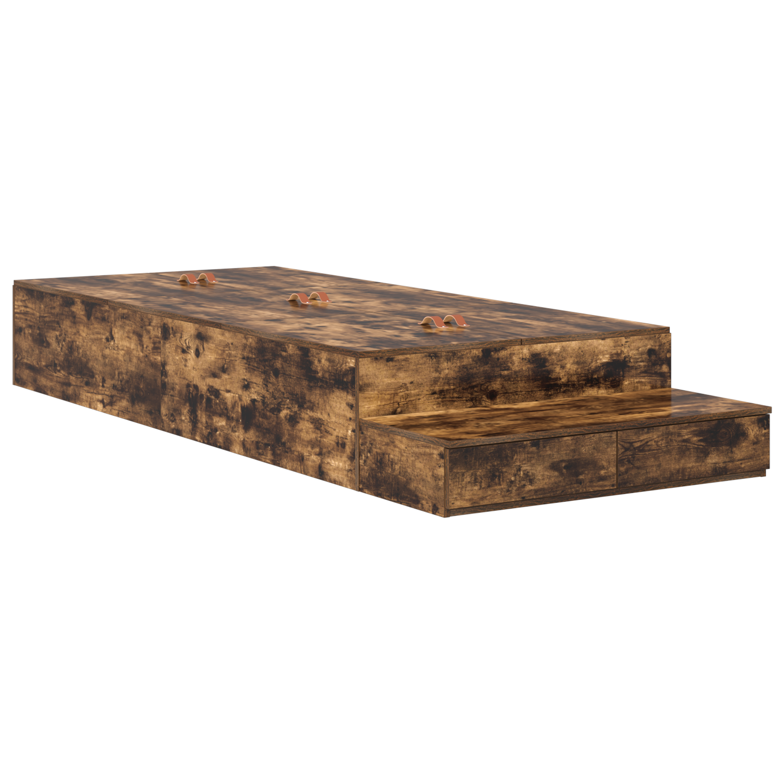 Storage Bed Frame Smoked Oak 90x200 cm - Image 2