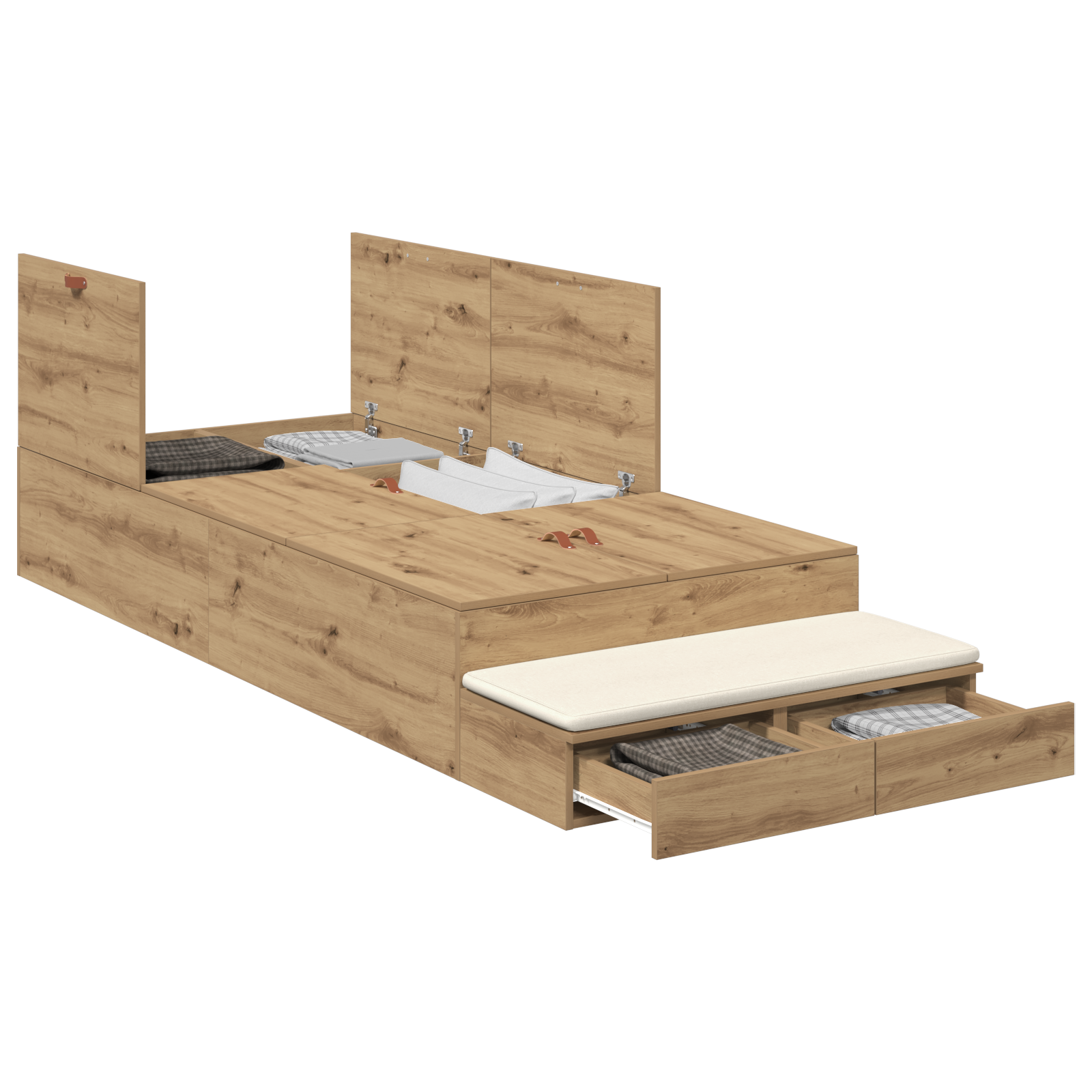 Storage Bed Frame Artisan Oak 90x200 cm - Image 2