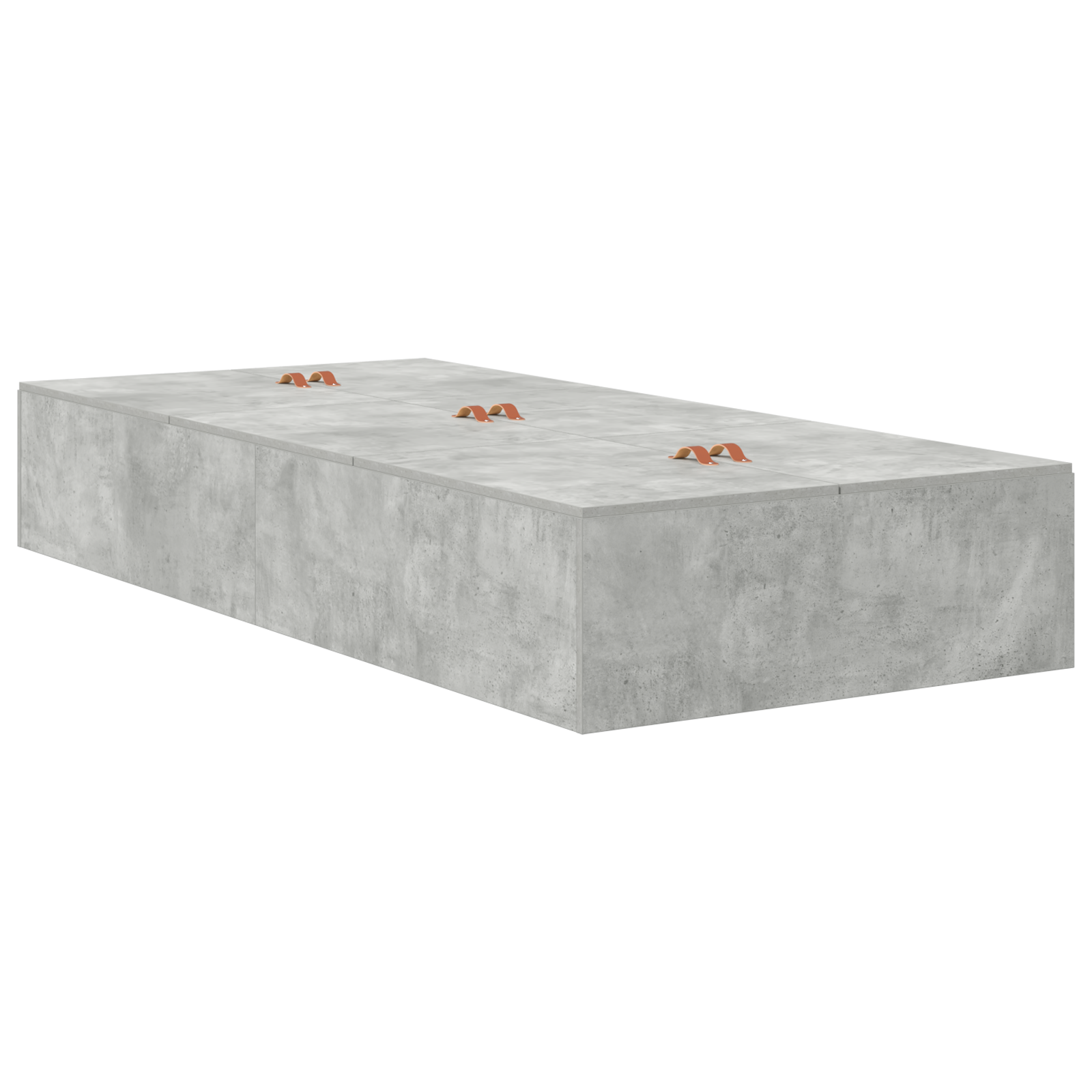 Storage Bed Frame Concrete Grey 100x200 cm - Image 7