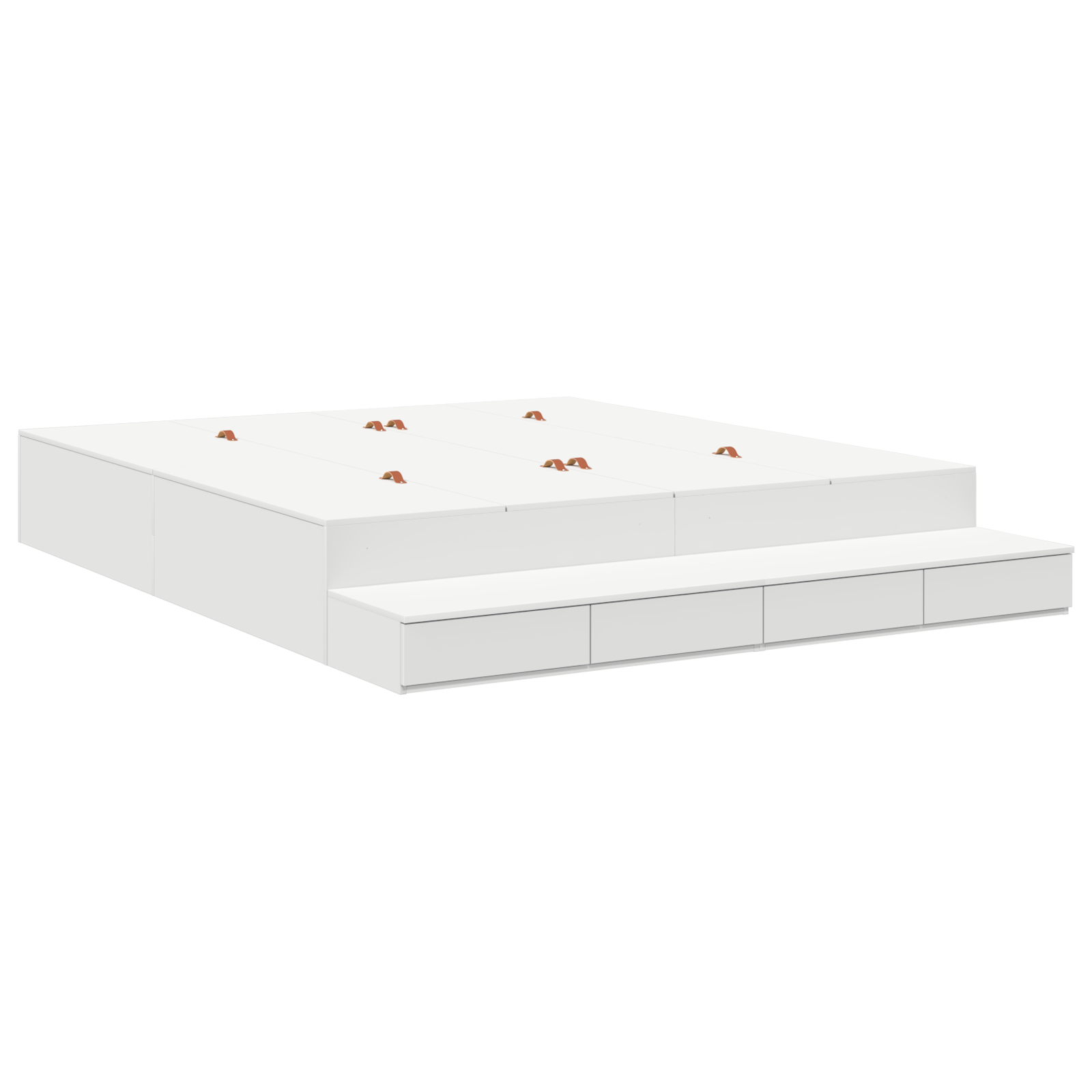 Storage Bed Frame White 200x200 cm - Image 3