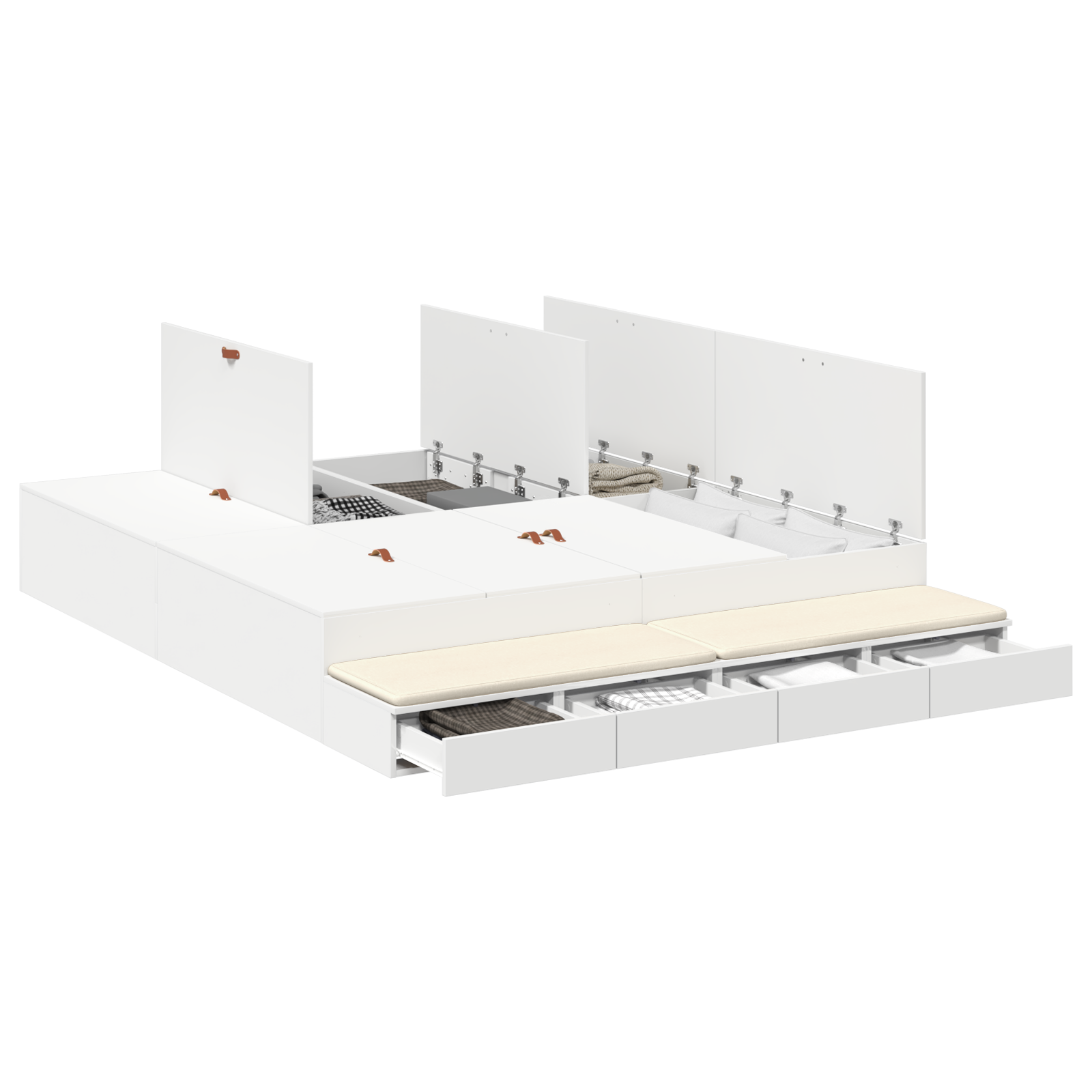 Storage Bed Frame White 200x200 cm - Image 2