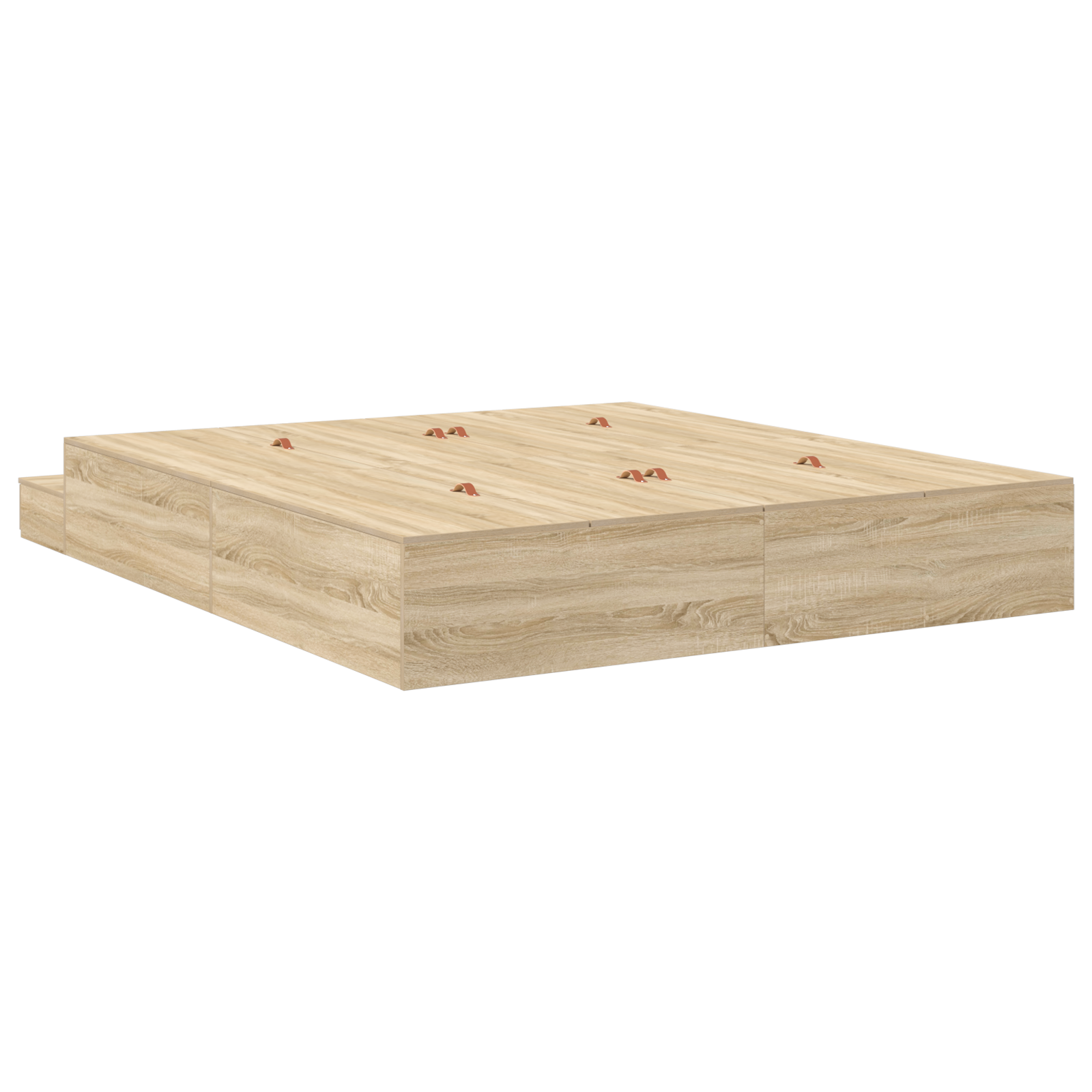 Storage Bed Frame Sonoma Oak 200x200 cm - Image 9