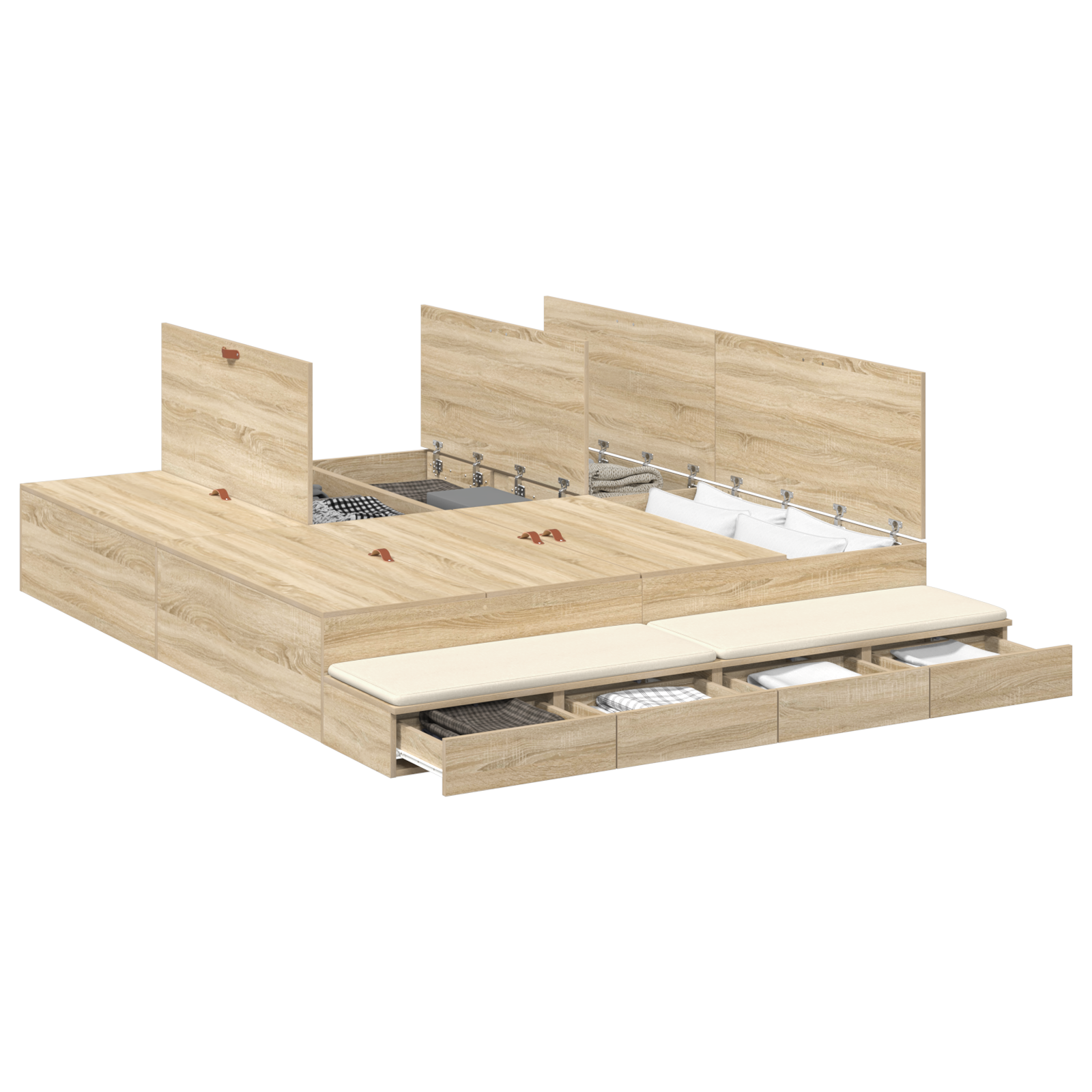 Storage Bed Frame Sonoma Oak 200x200 cm - Image 2