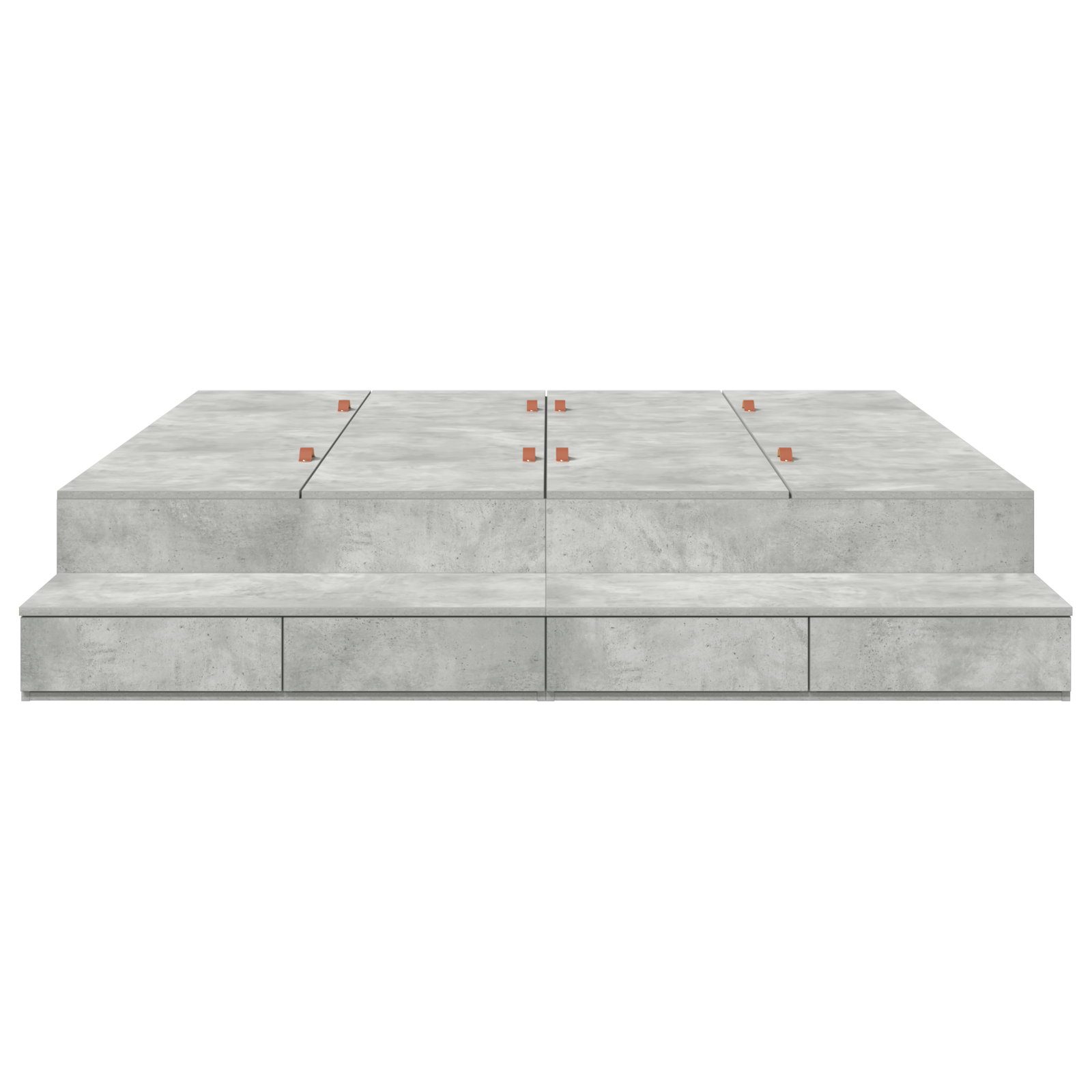 Storage Bed Frame Concrete Grey 200x200 cm - Image 6