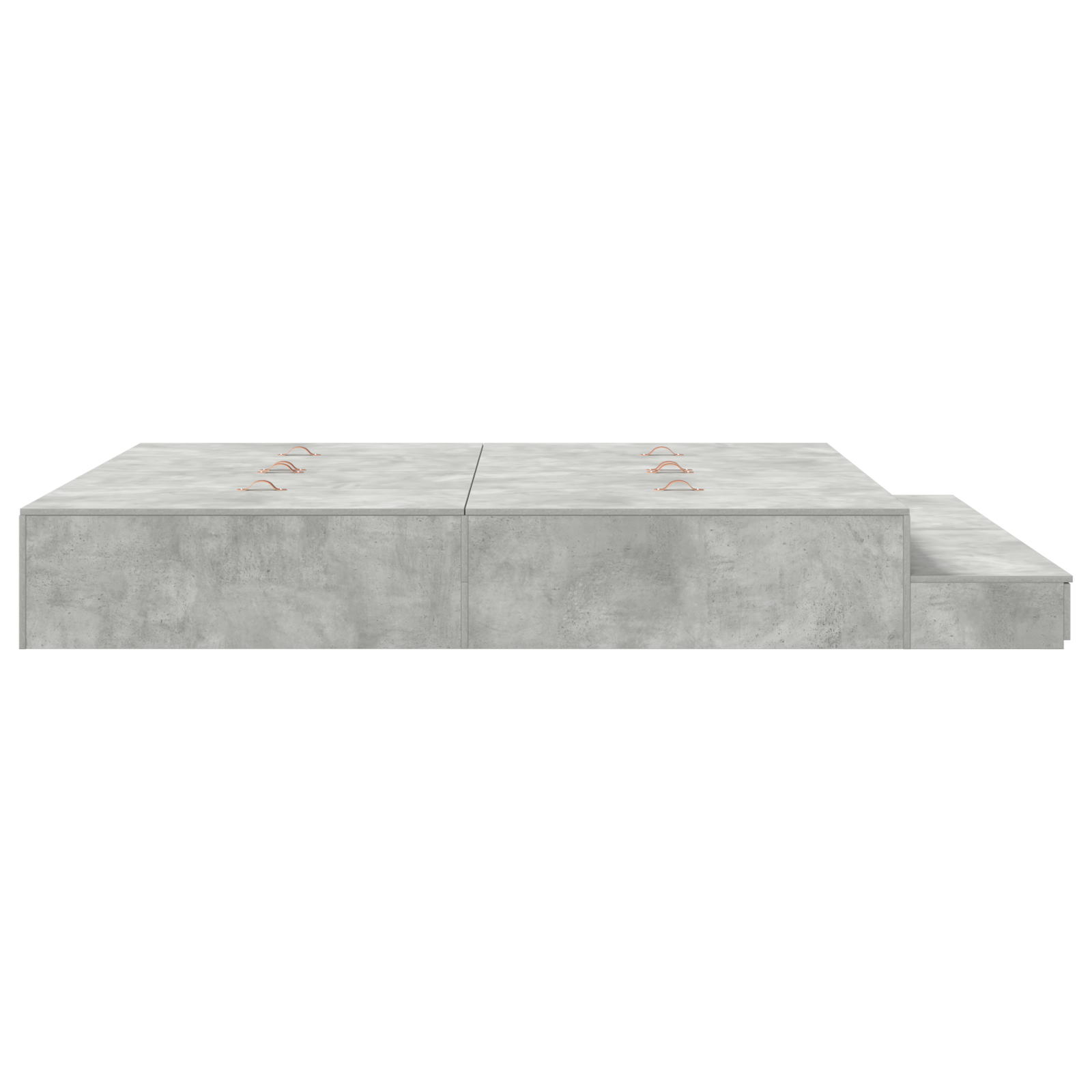 Storage Bed Frame Concrete Grey 200x200 cm - Image 7