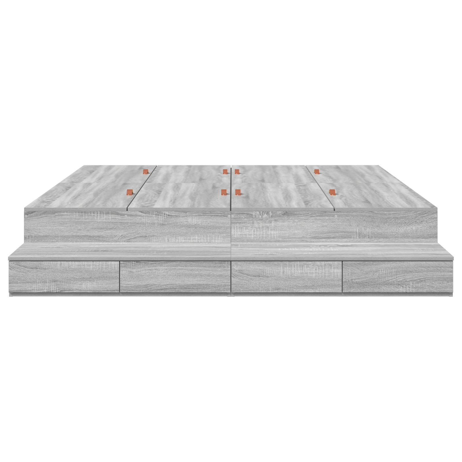 Storage Bed Frame Grey Sonoma 200x200 cm - Image 7