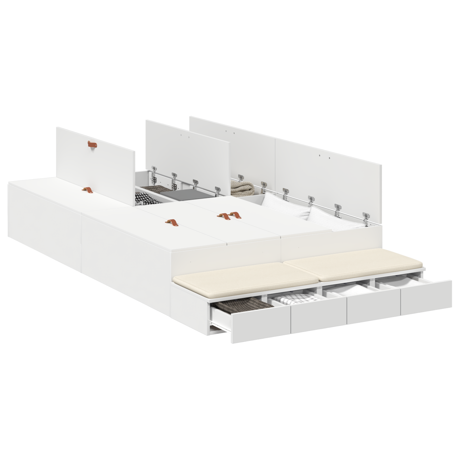 Storage Bed Frame White 120x200 cm - Image 2