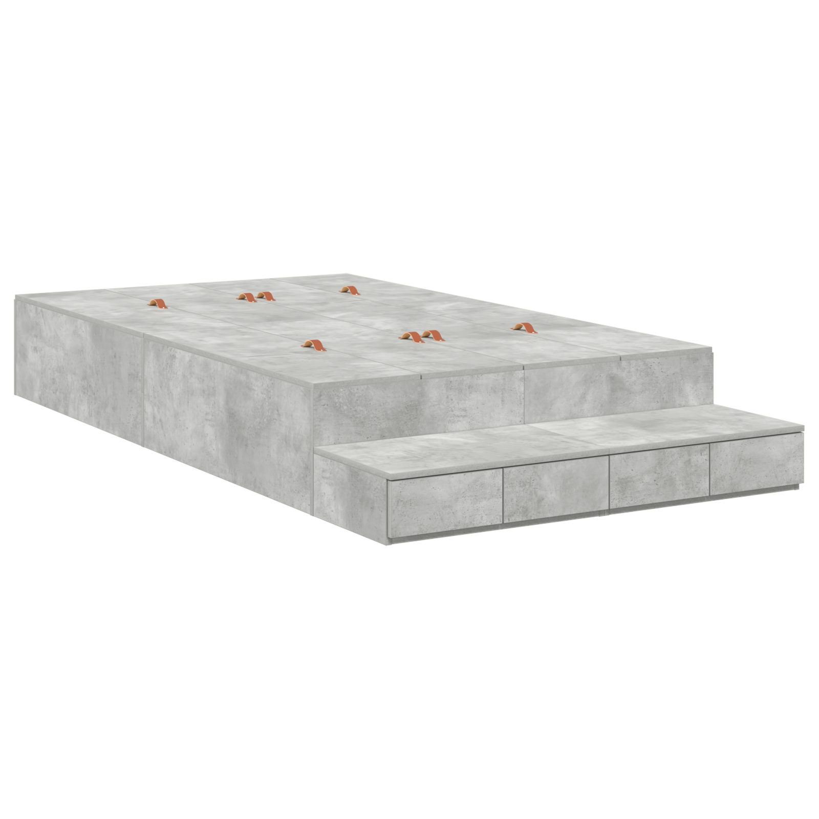 Storage Bed Frame Concrete Grey 120x200 cm - Image 2