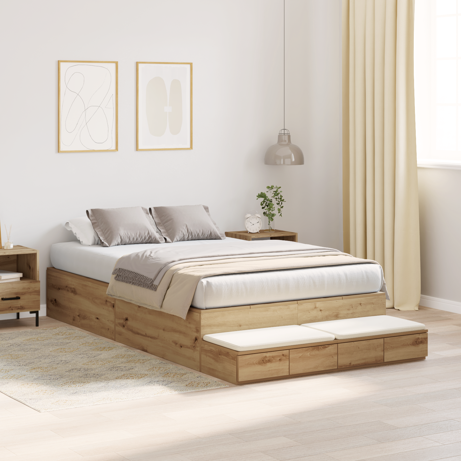 Storage Bed Frame Artisan Oak 120x200 cm - Image 5