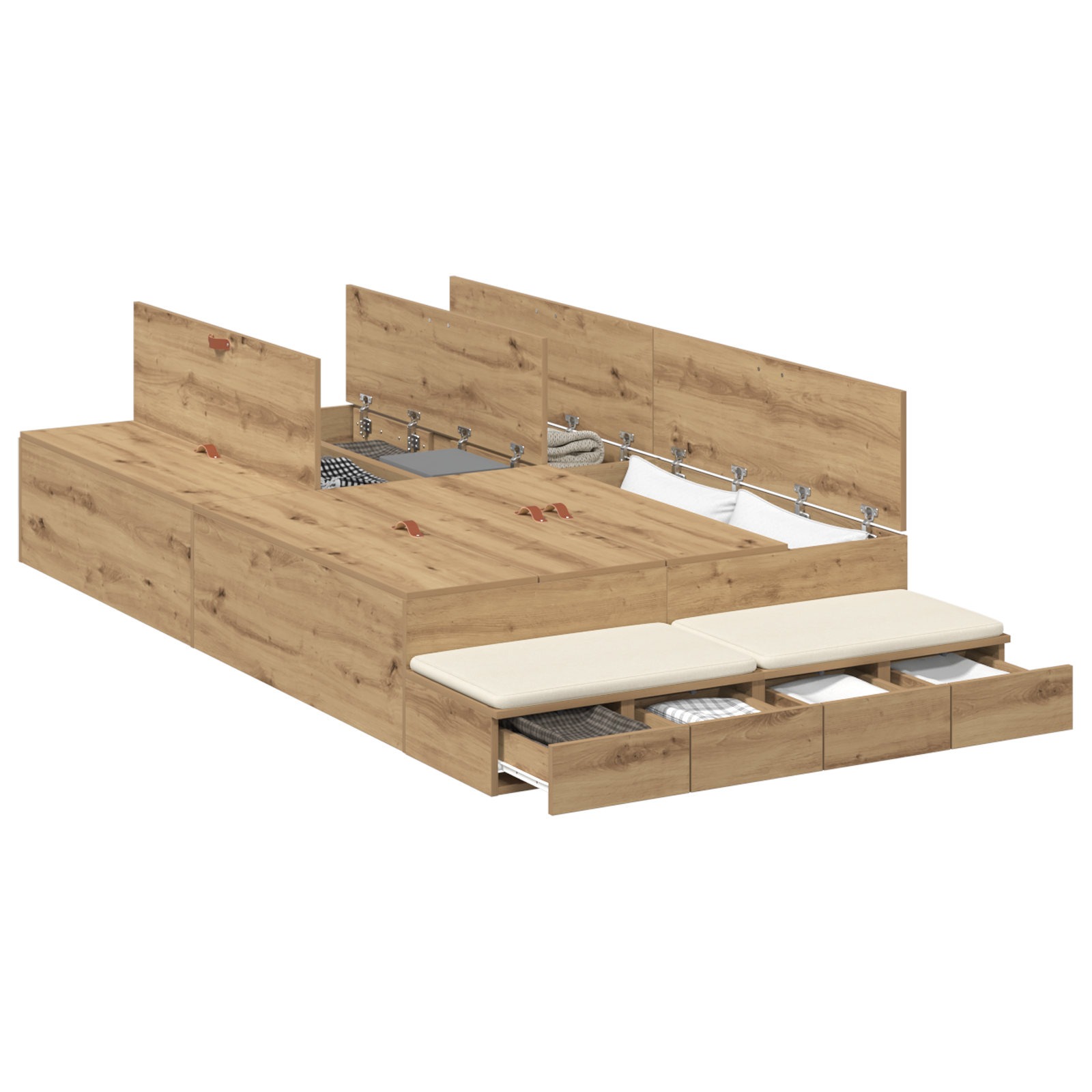 Storage Bed Frame Artisan Oak 120x200 cm - Image 2
