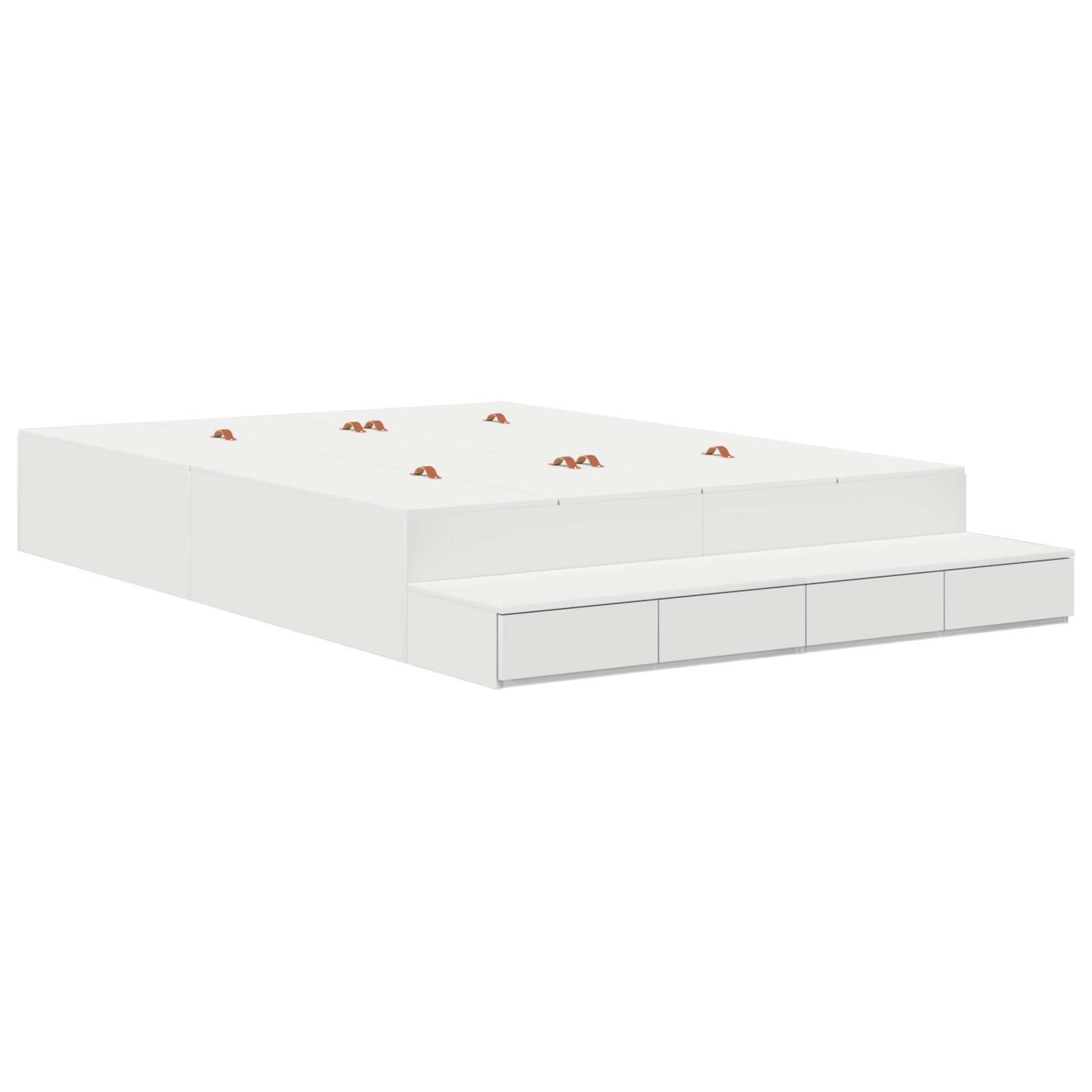 Storage Bed Frame White 140x200 cm - Image 3