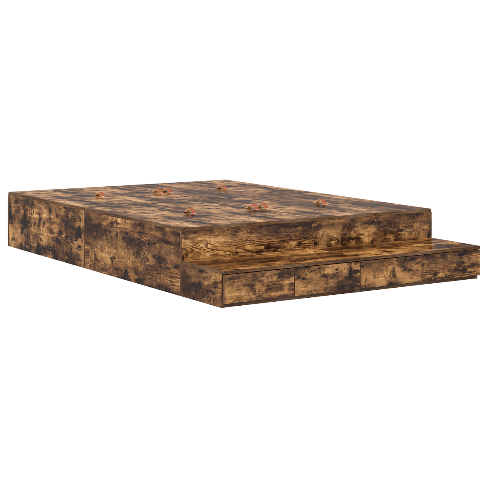 Storage Bed Frame Smoked Oak 140x200 cm - Image 3