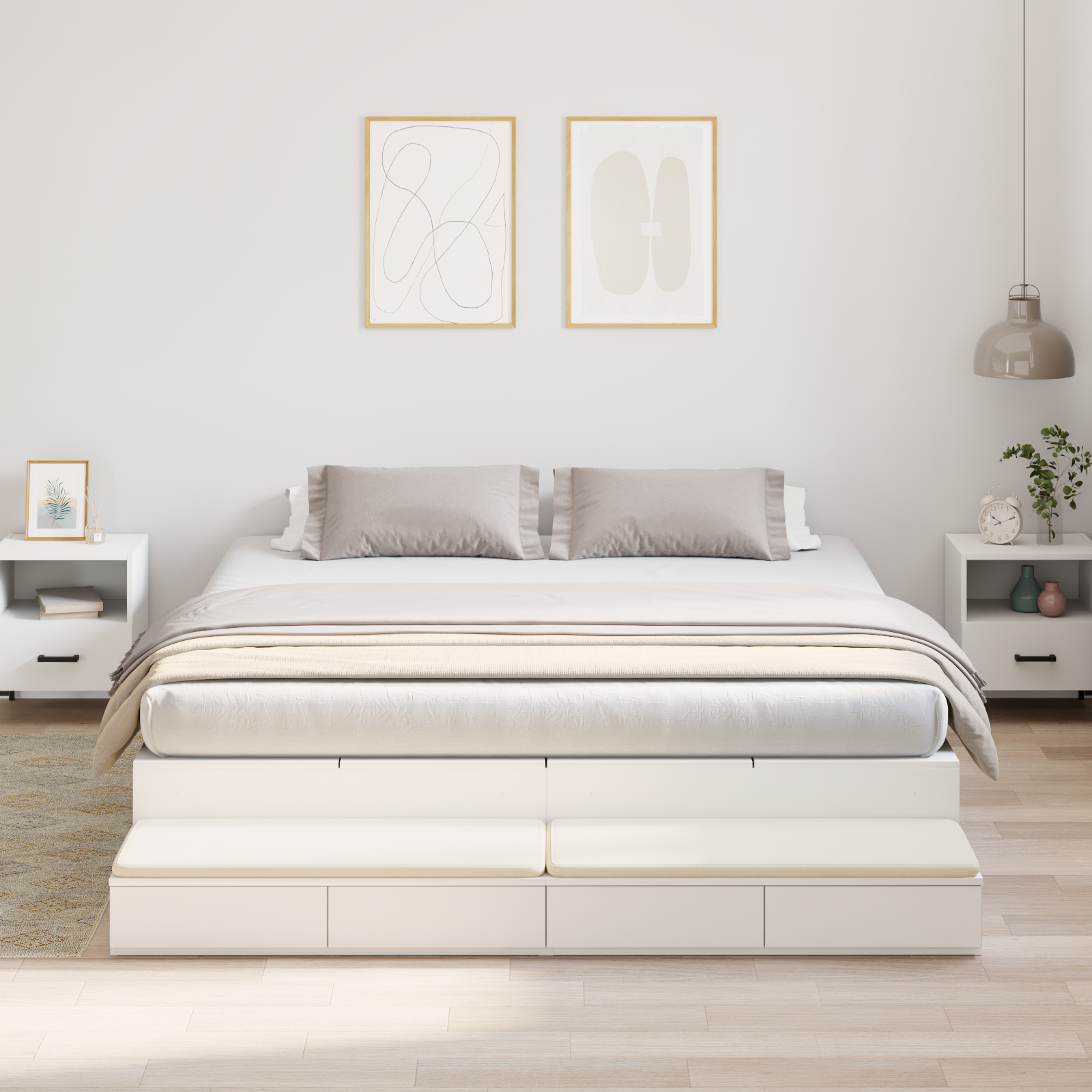 Storage Bed Frame White 180x200 cm