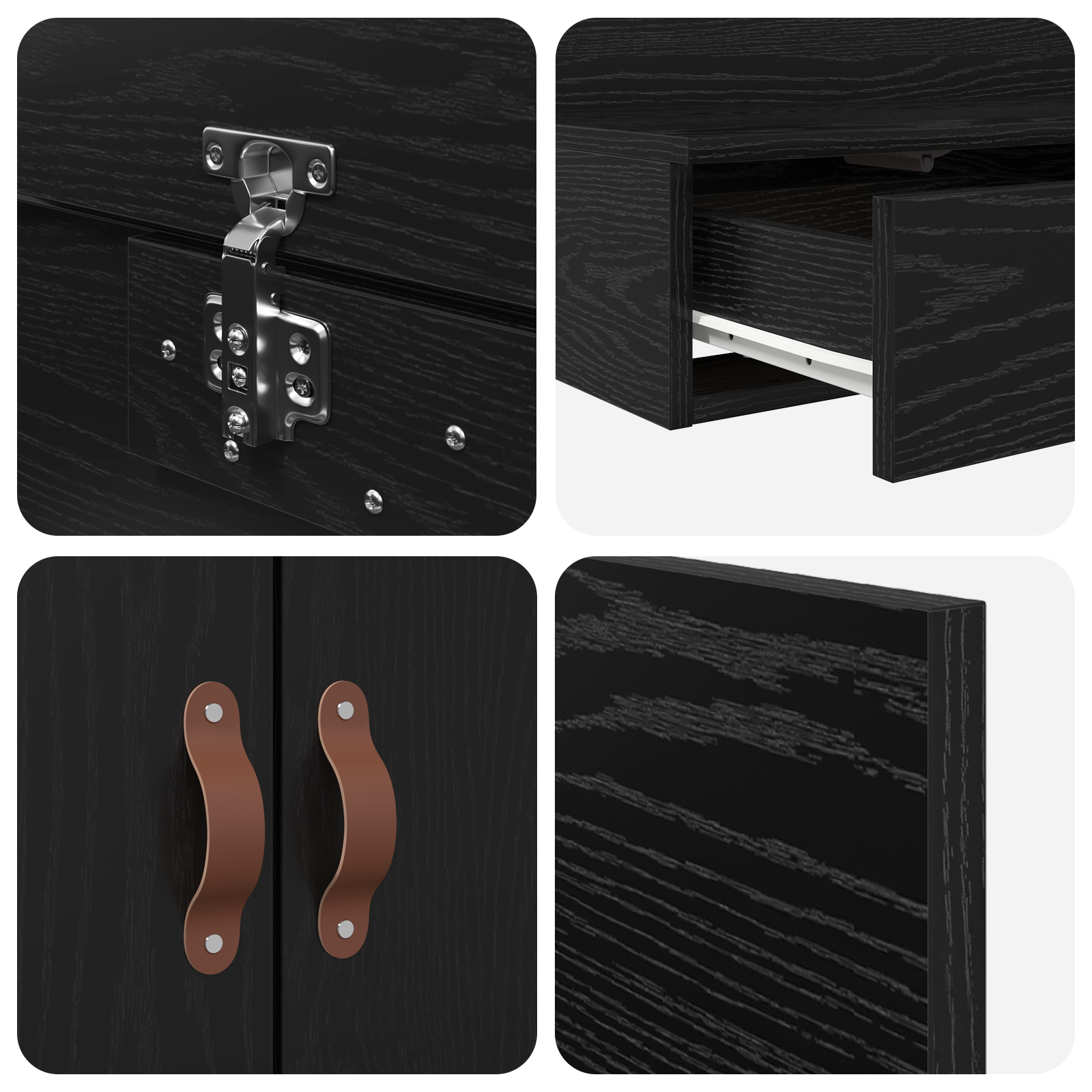 Storage Bed Frame Black Oak 180x200 cm - Image 10
