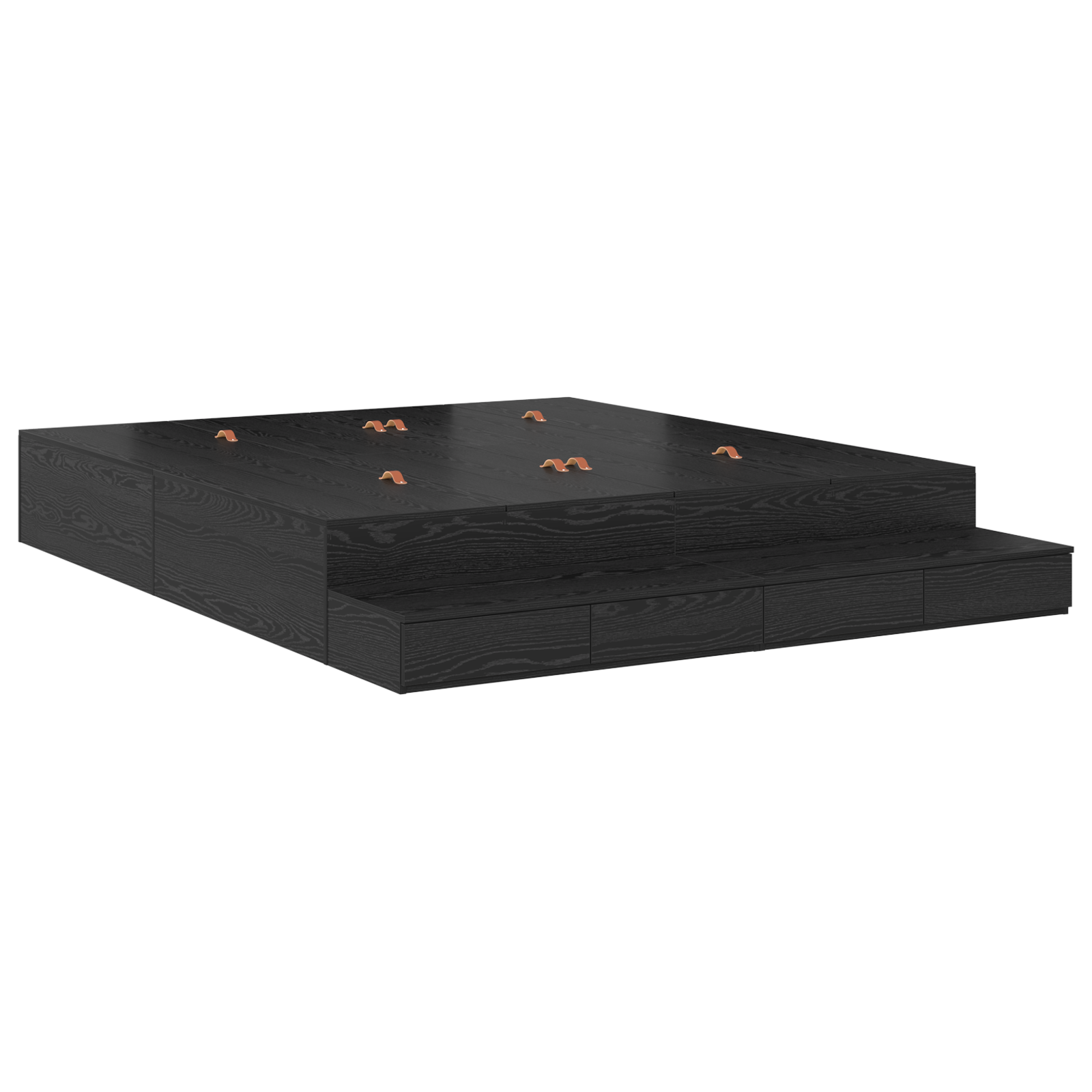 Storage Bed Frame Black Oak 180x200 cm - Image 3
