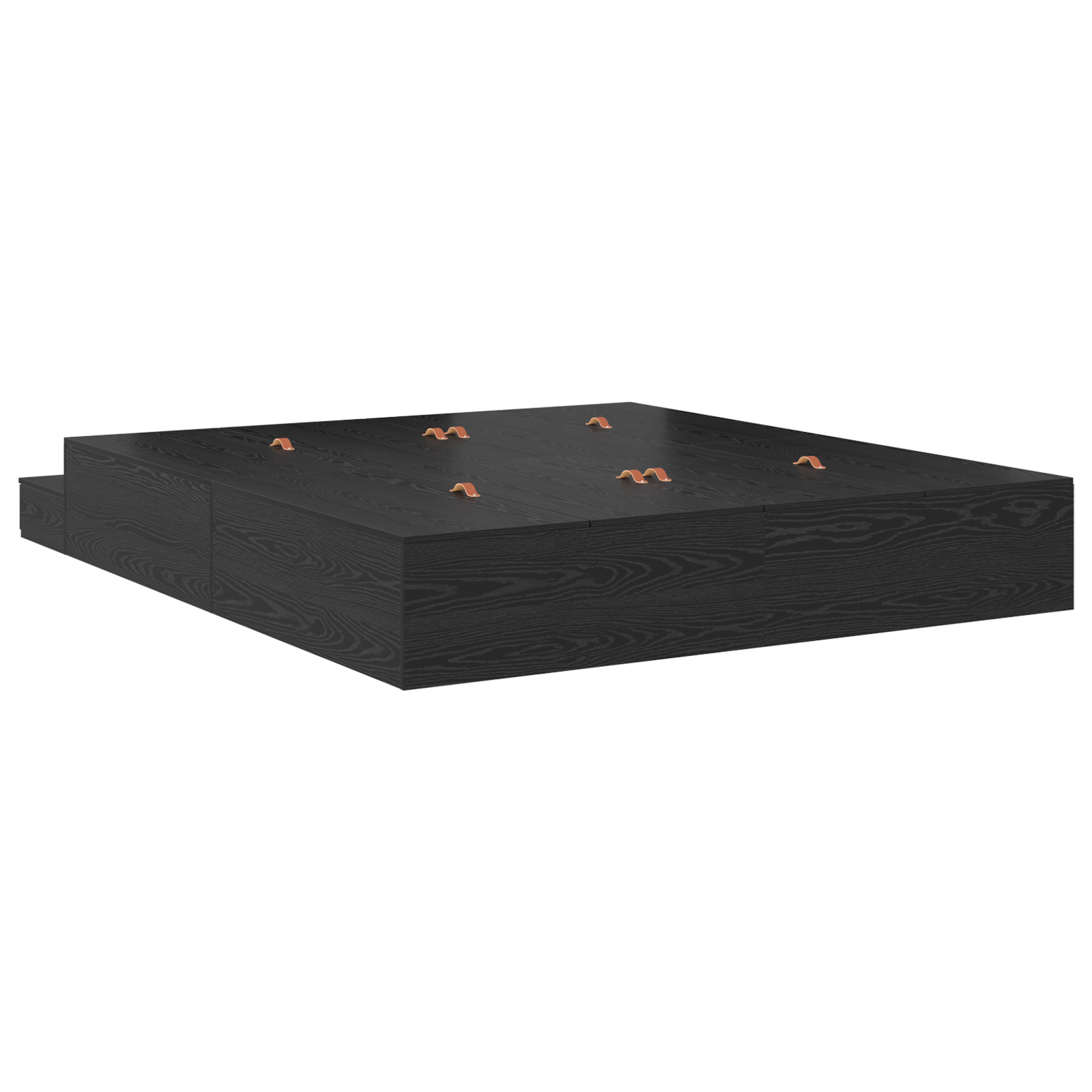 Storage Bed Frame Black Oak 180x200 cm - Image 8