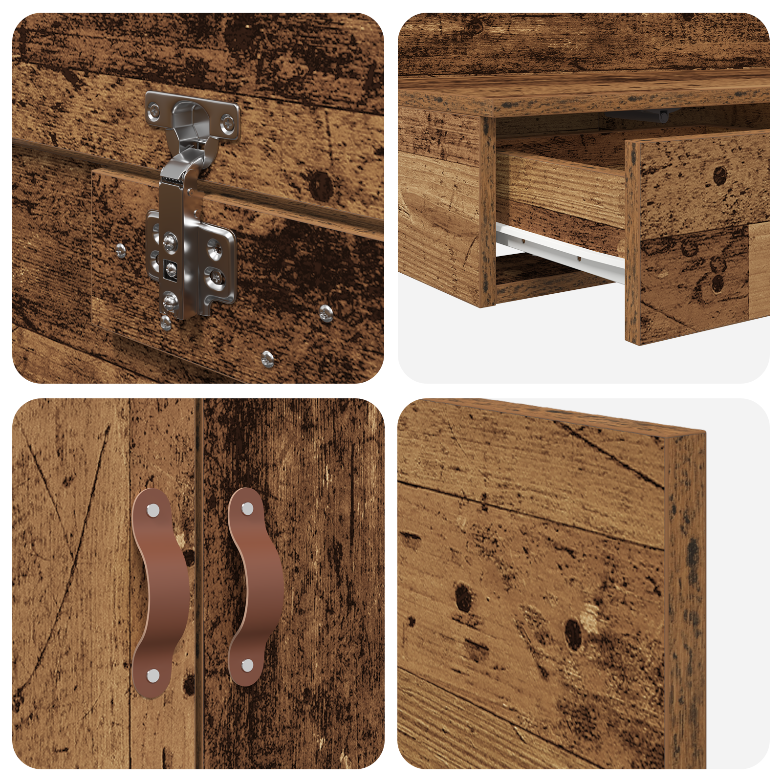 Storage Bed Frame Old Wood 180x200 cm - Image 8
