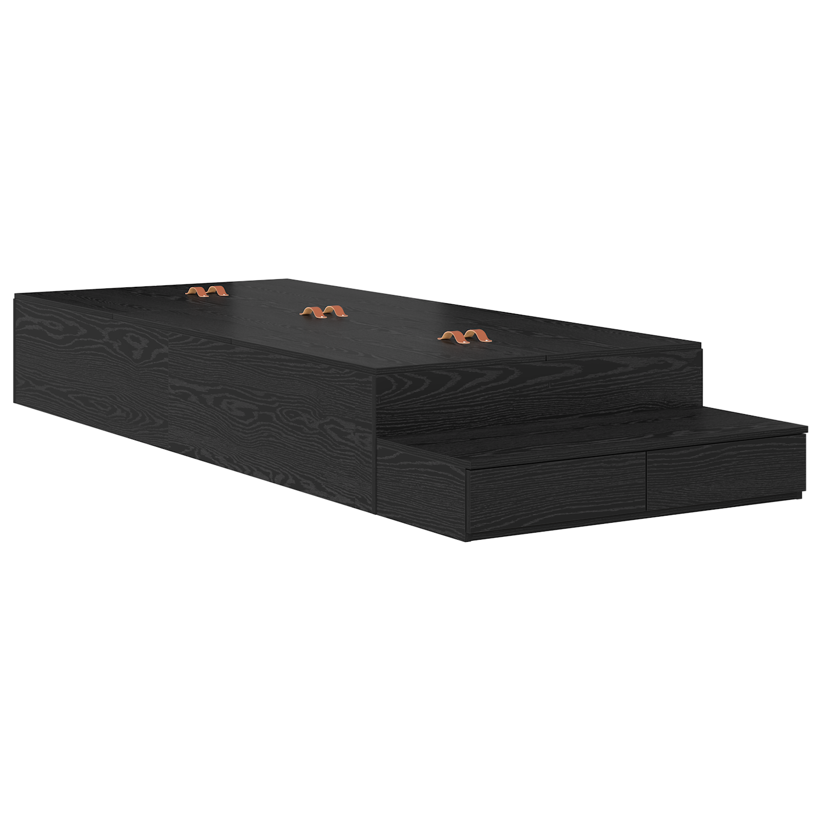 Storage Bed Frame Black Oak 90x190 cm - Image 3