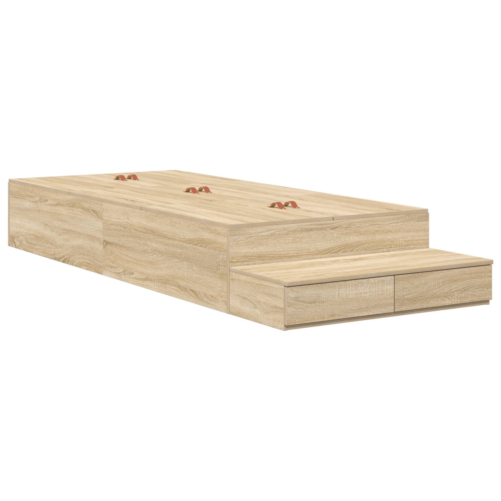 Storage Bed Frame Sonoma Oak 75x190 cm - Image 3