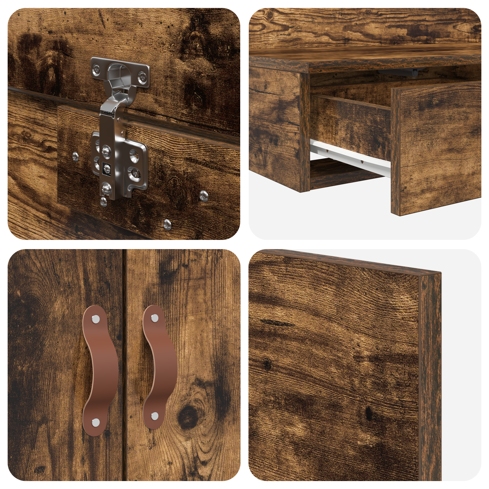 Storage Bed Frame Smoked Oak 75x190 cm - Image 11