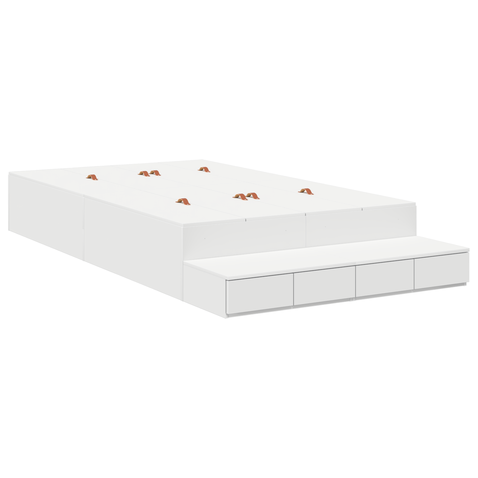 Storage Bed Frame White 120x190 cm - Image 3