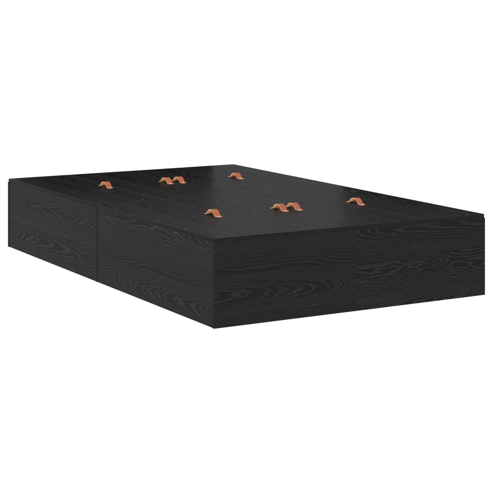 Storage Bed Frame Black Oak 120x190 cm - Image 7