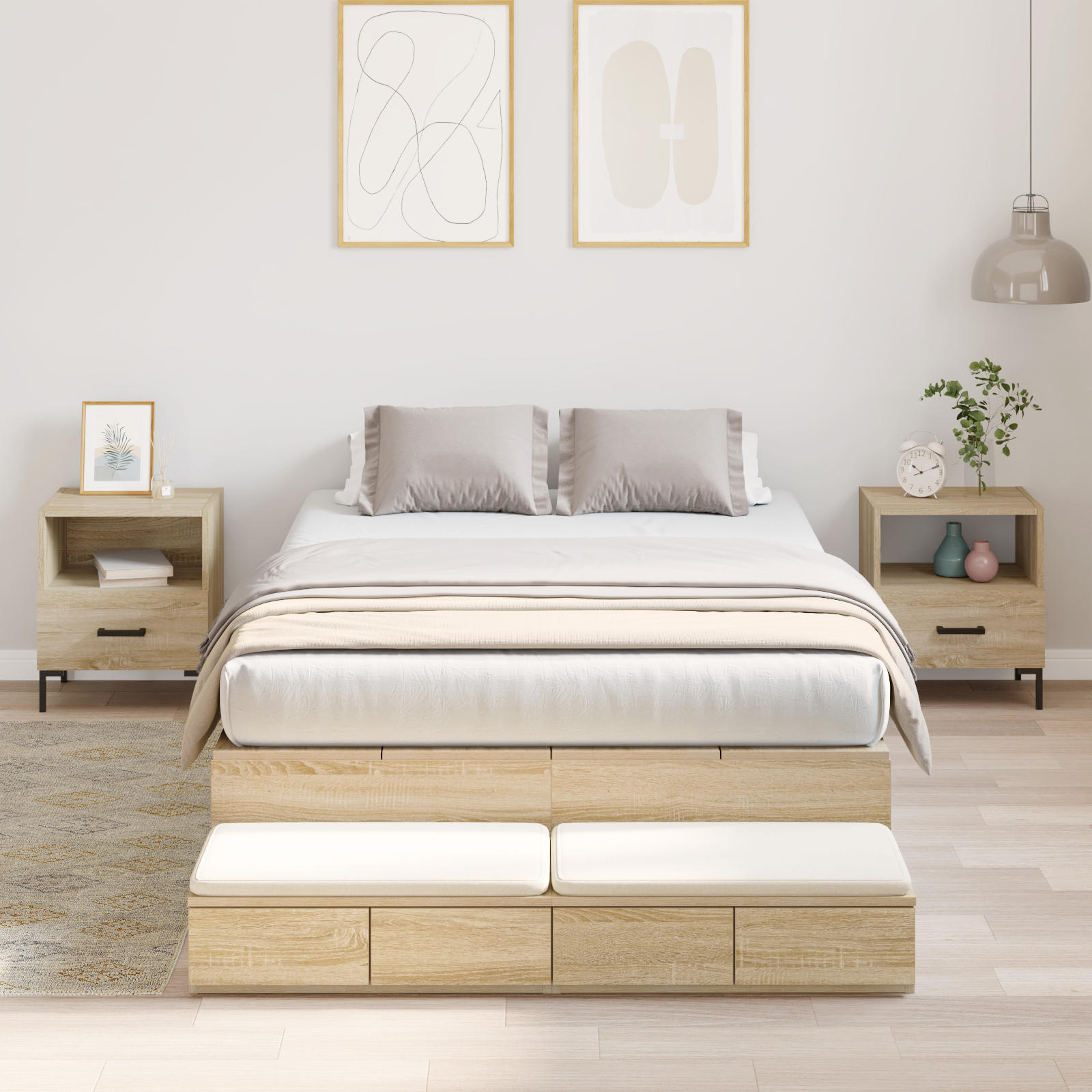Storage Bed Frame Sonoma Oak 120x190 cm