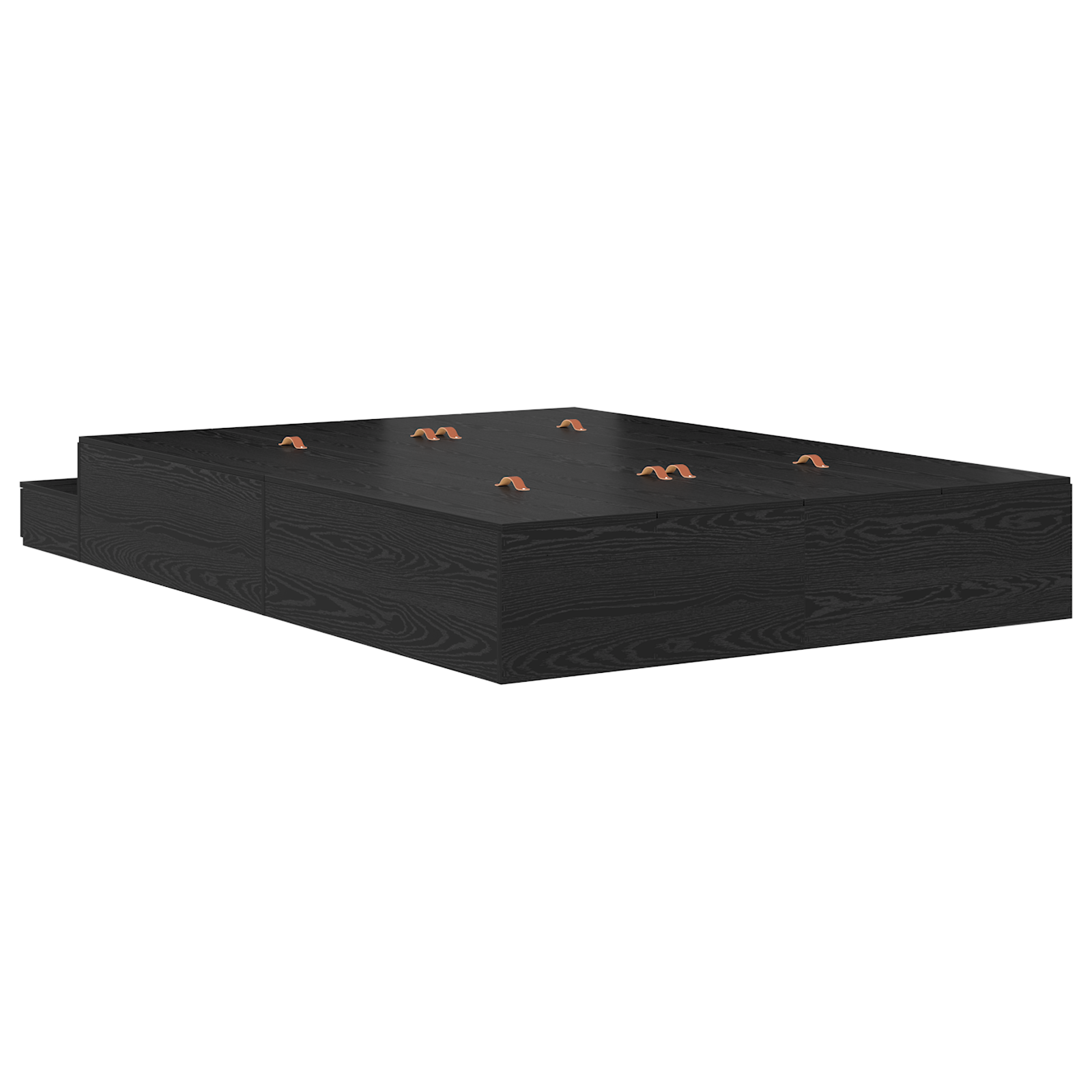 Storage Bed Frame Black Oak 140x190 cm - Image 10