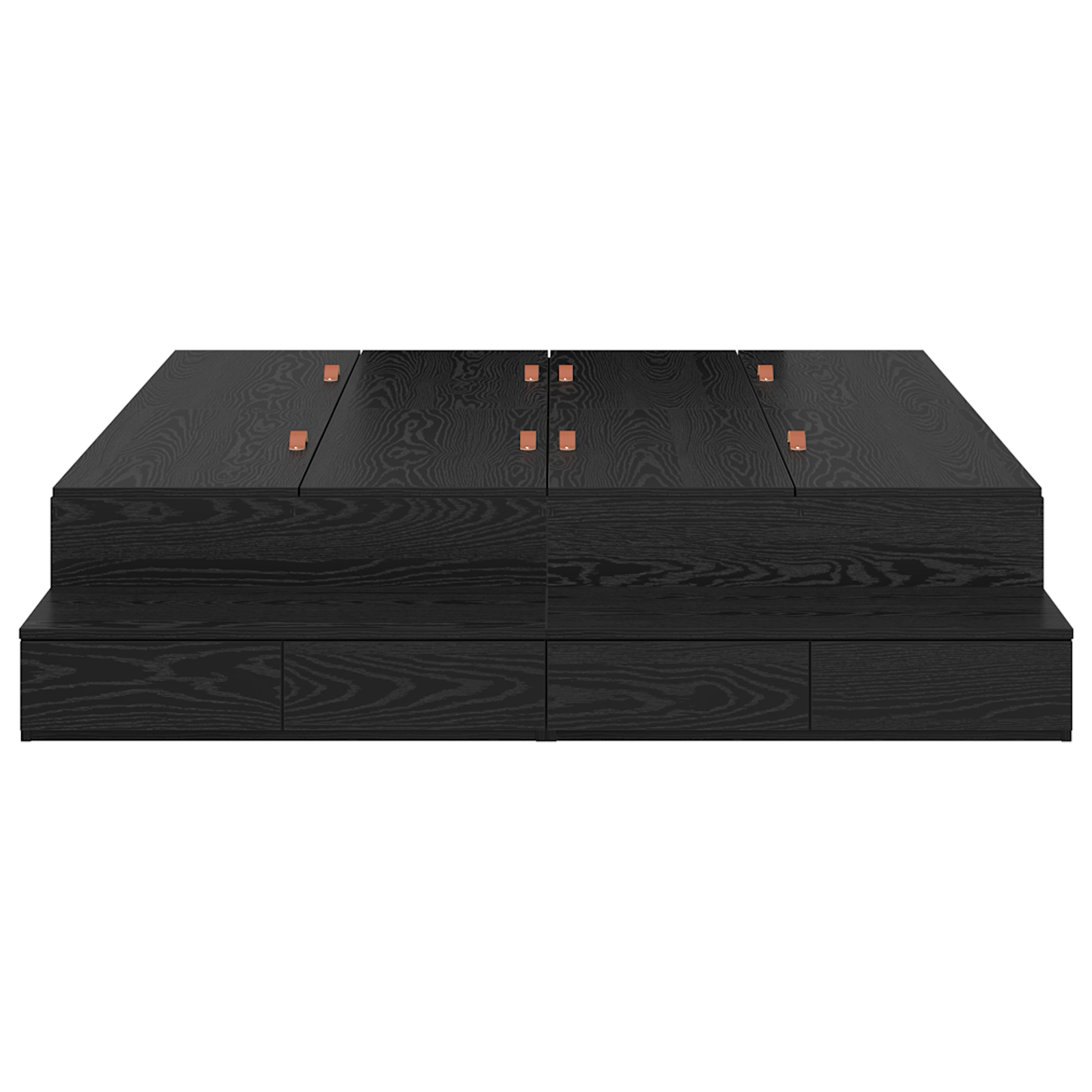 Storage Bed Frame Black Oak 140x190 cm - Image 8