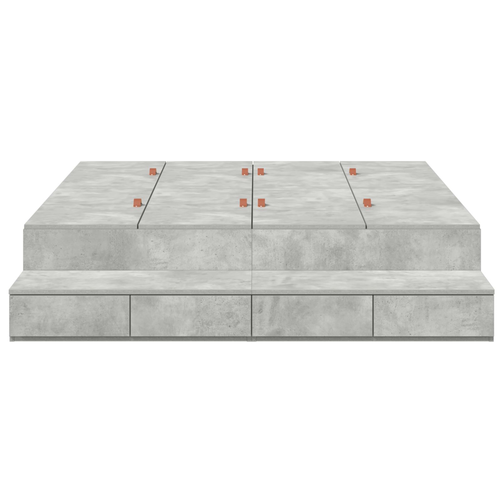 Storage Bed Frame Concrete Grey 140x190 cm - Image 8