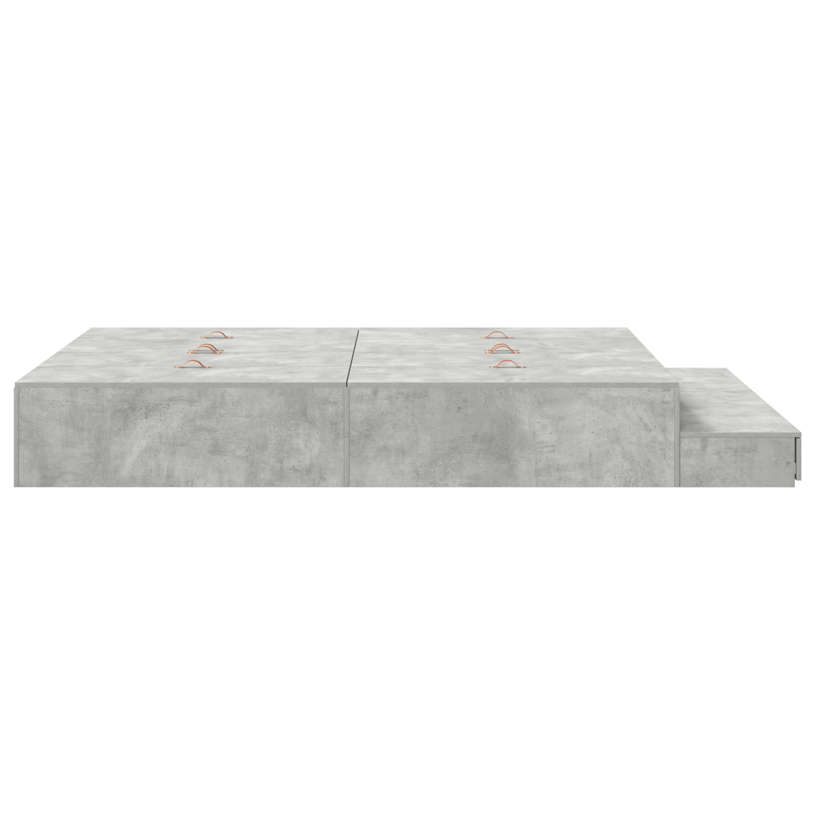 Storage Bed Frame Concrete Grey 140x190 cm - Image 9