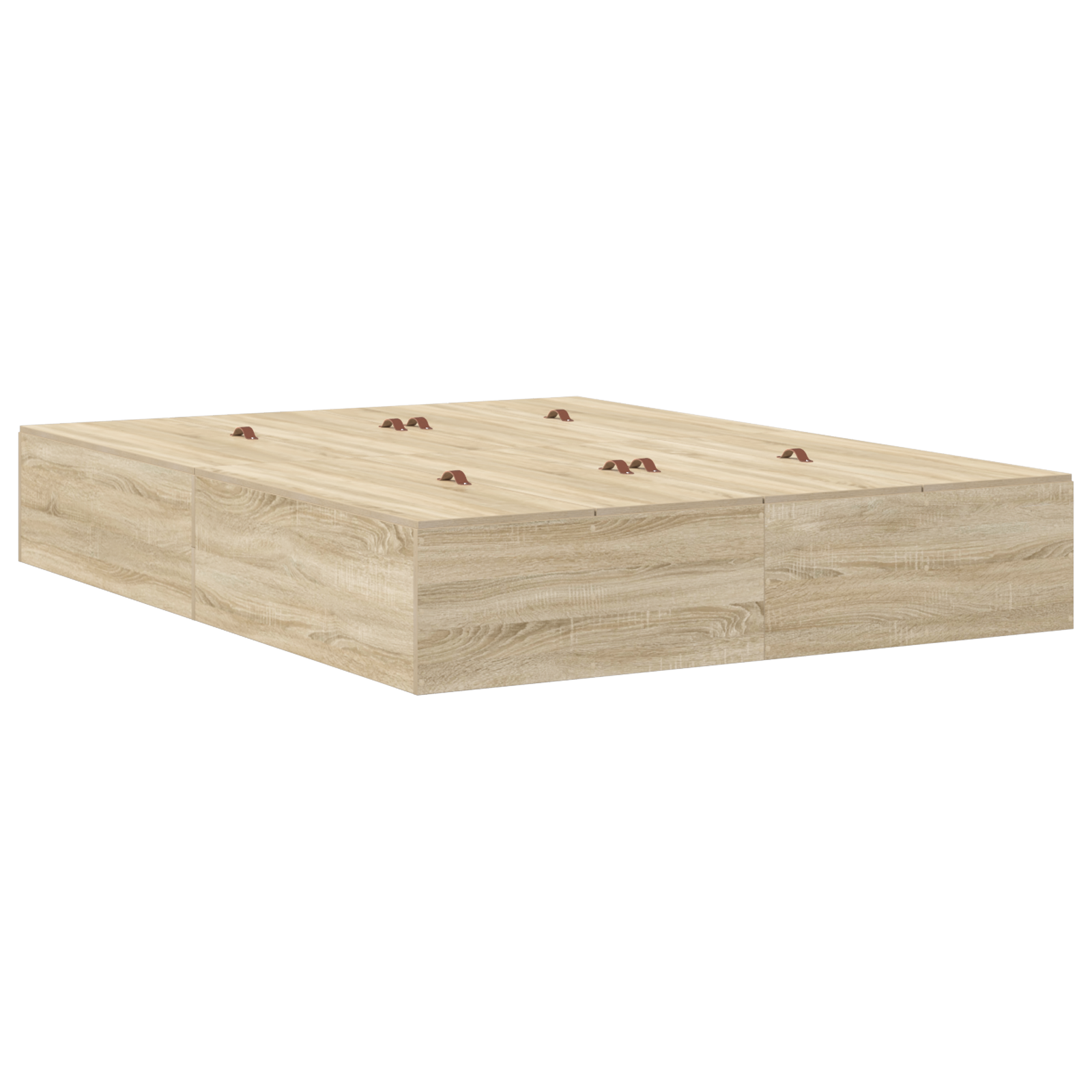 Storage Bed Frame Sonoma Oak 135x190 cm - Image 6