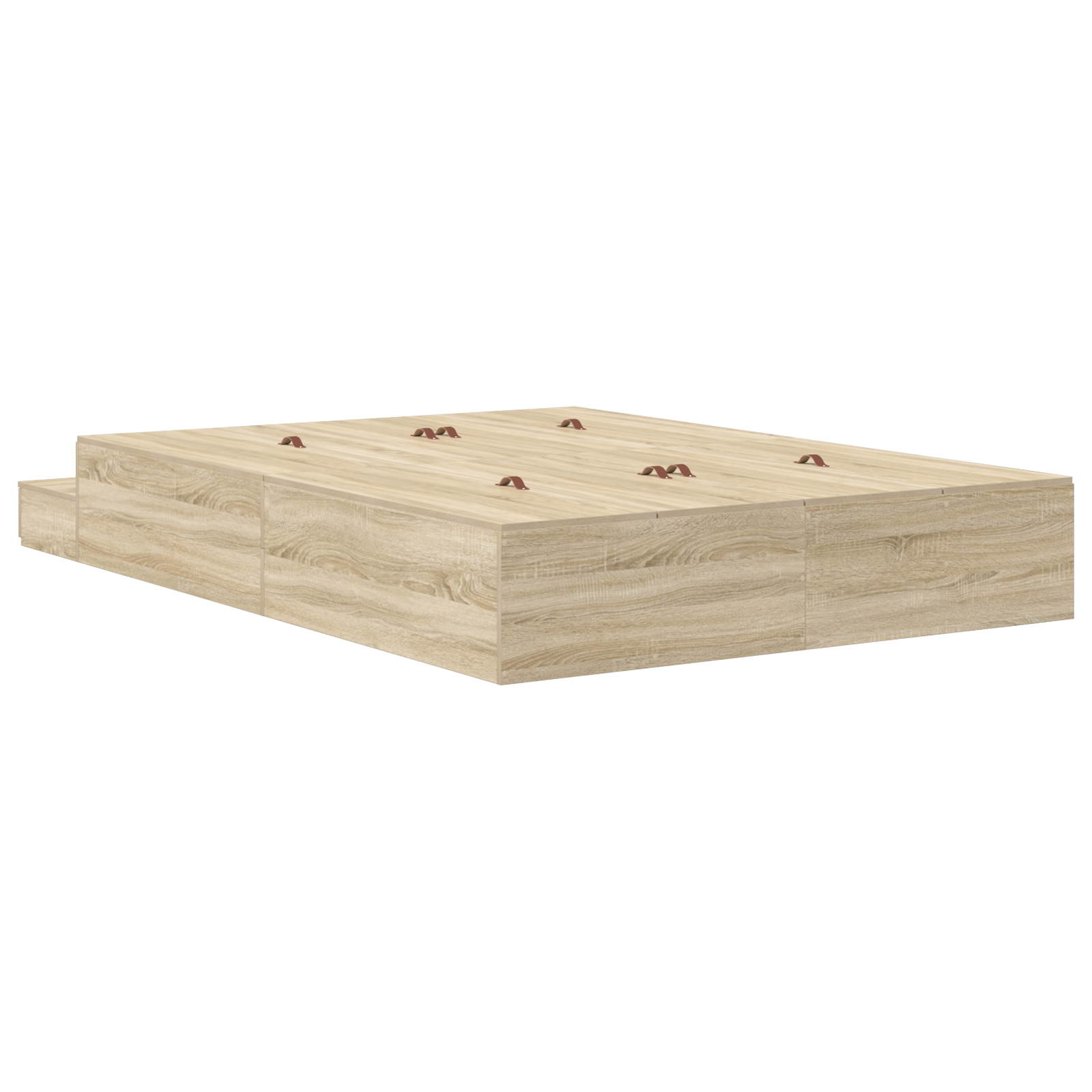Storage Bed Frame Sonoma Oak 135x190 cm - Image 10