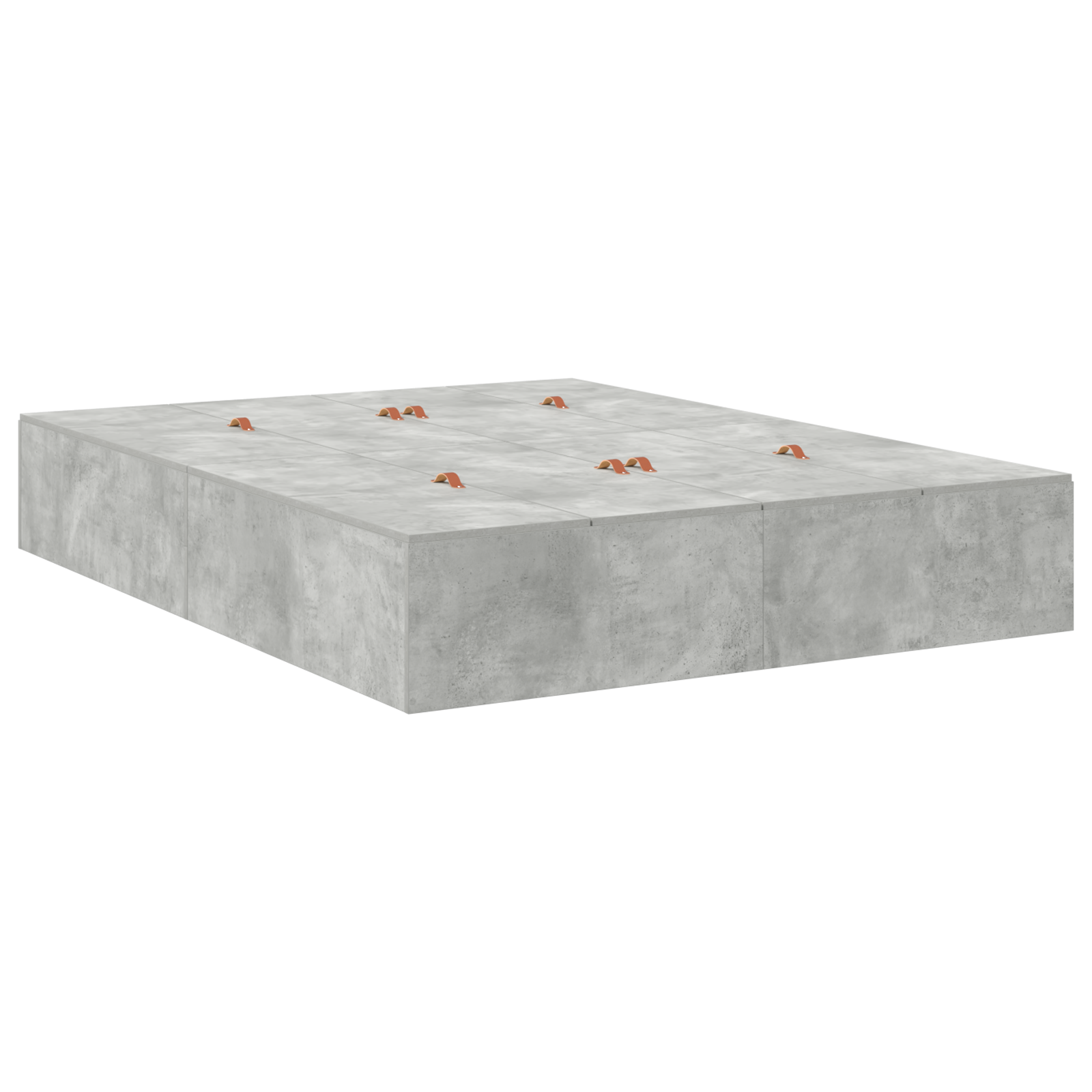 Storage Bed Frame Concrete Grey 135x190 cm - Image 6