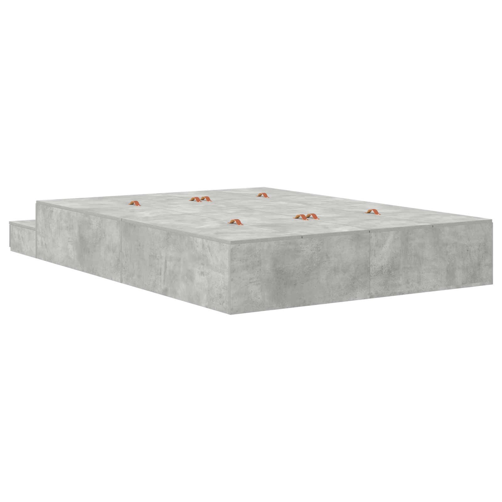 Storage Bed Frame Concrete Grey 135x190 cm - Image 10