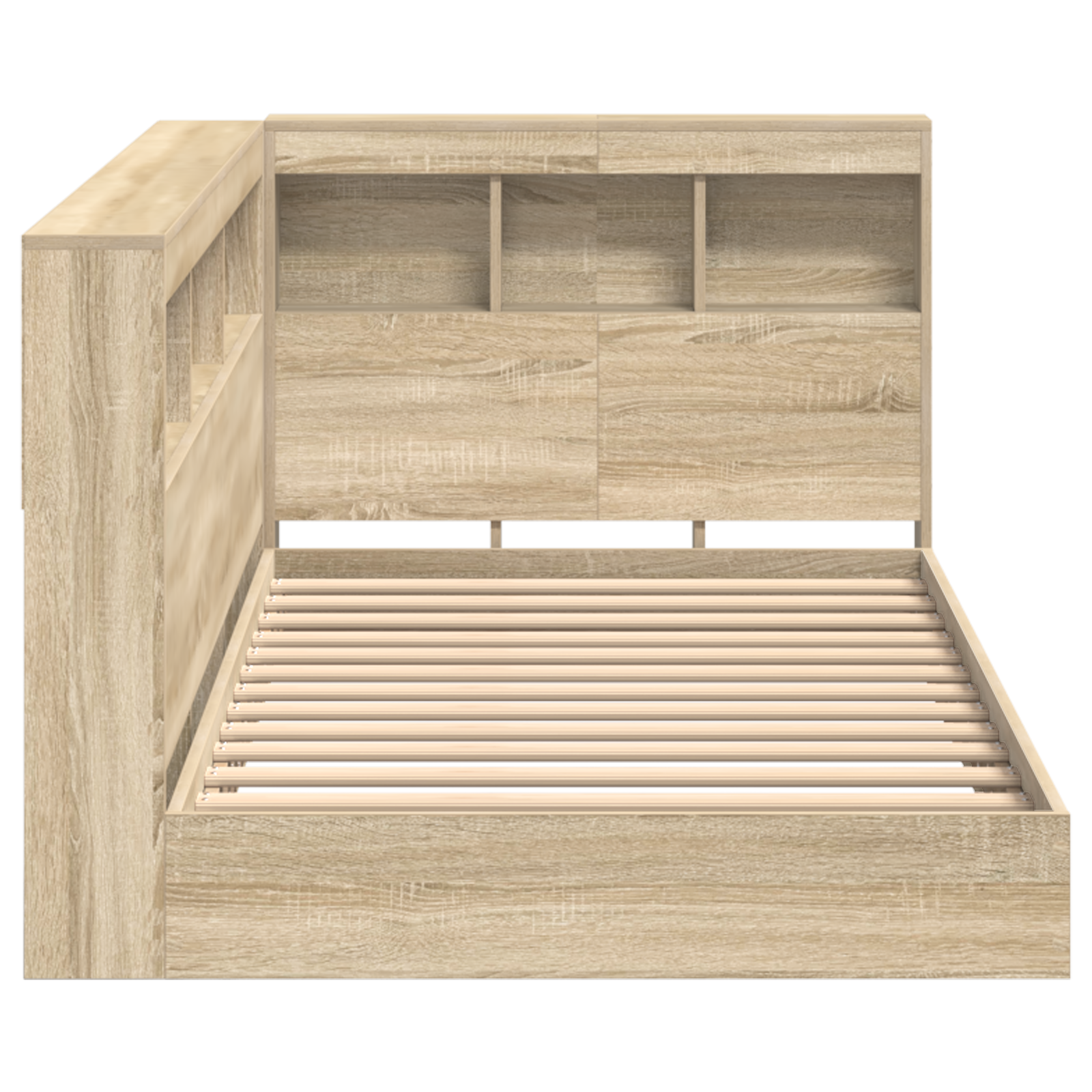 Knygų spintos lova Sonoma ąžuolas 90x200 cm Inžinerinė mediena - Image 7