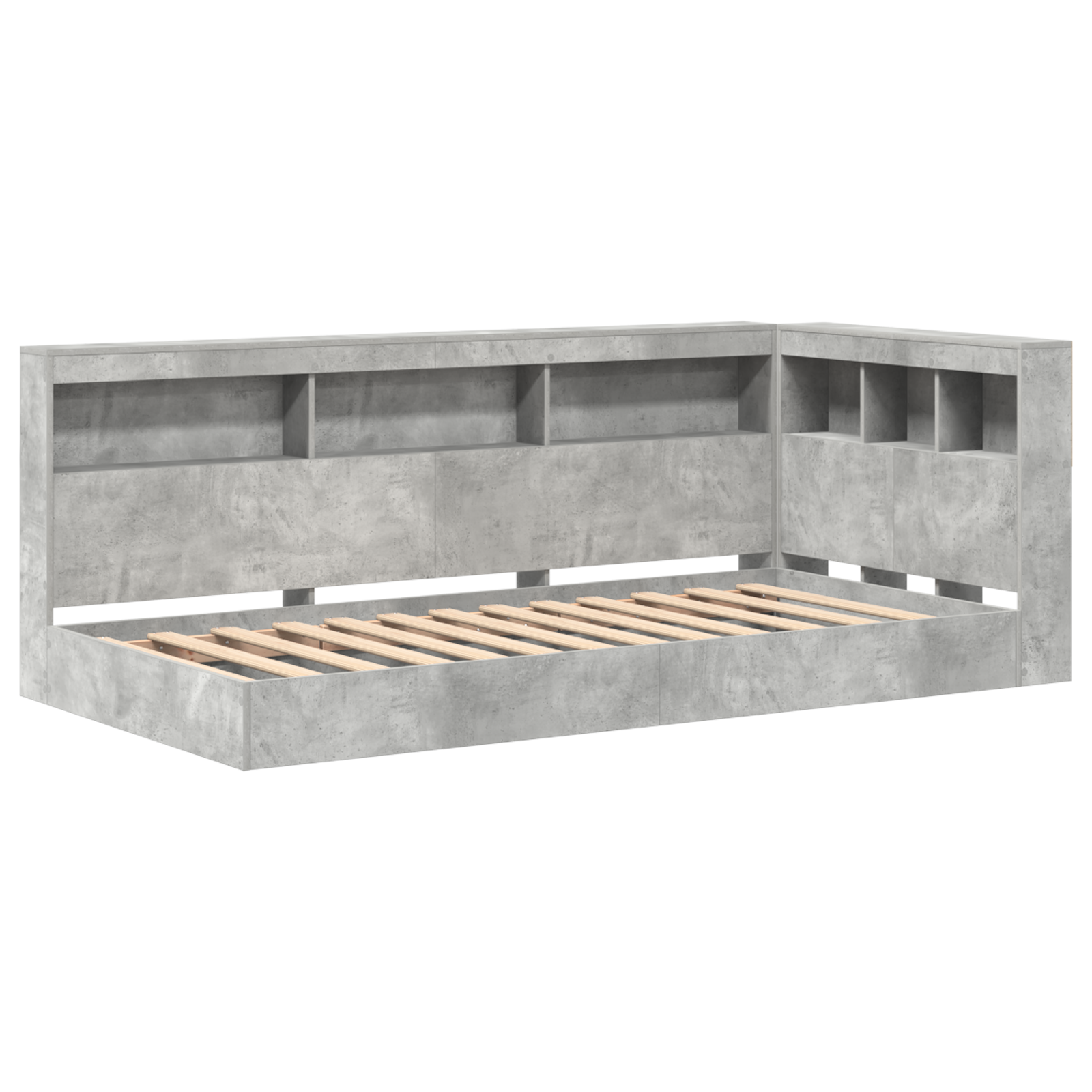 Bibliotekos Lova Betono Pilka 100x200 cm Inžinerinis Medis - Image 3