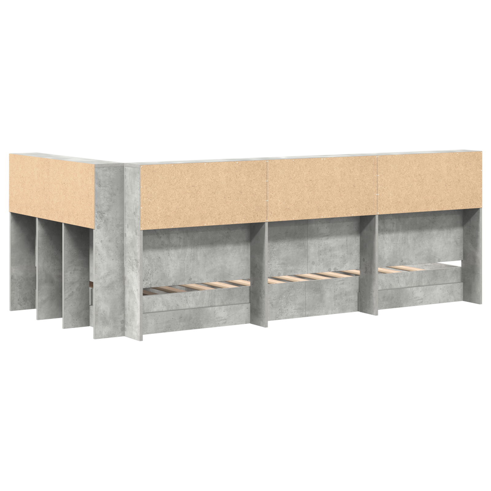 Bibliotekos Lova Betono Pilka 100x200 cm Inžinerinis Medis - Image 8