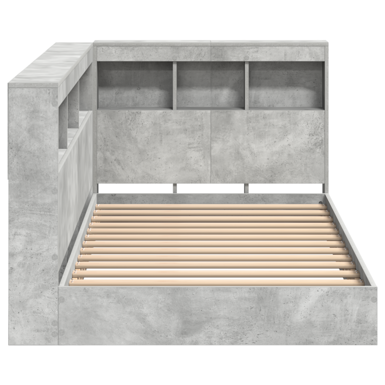 Bibliotekos Lova Betono Pilka 100x200 cm Inžinerinis Medis - Image 7