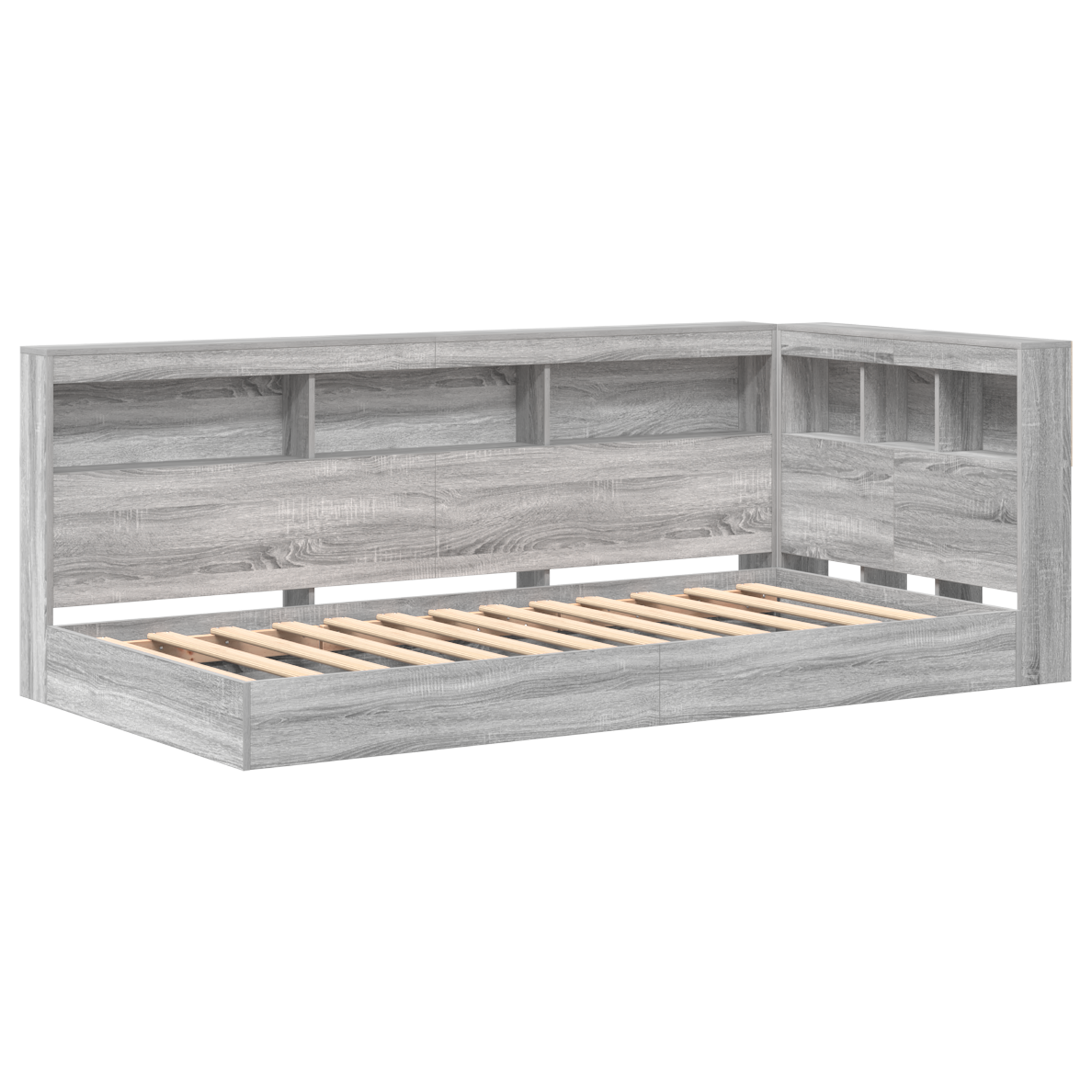 Knygų spinta-lova Pilka Sonoma 100x200 cm Inžinerinė mediena - Image 3