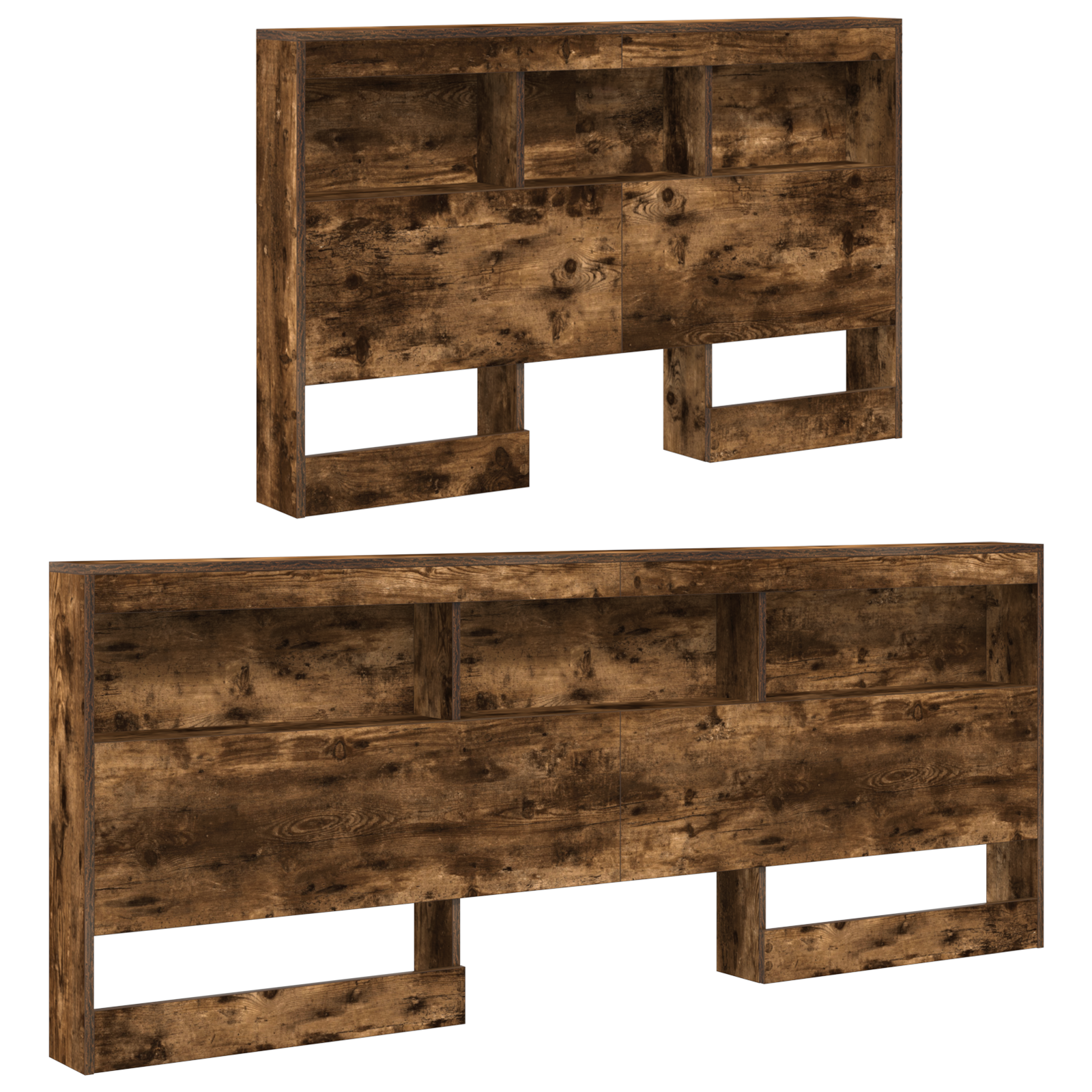 Knygų spintų lova Dūminis ąžuolas 120x200 cm Inžinerinė mediena - Image 5