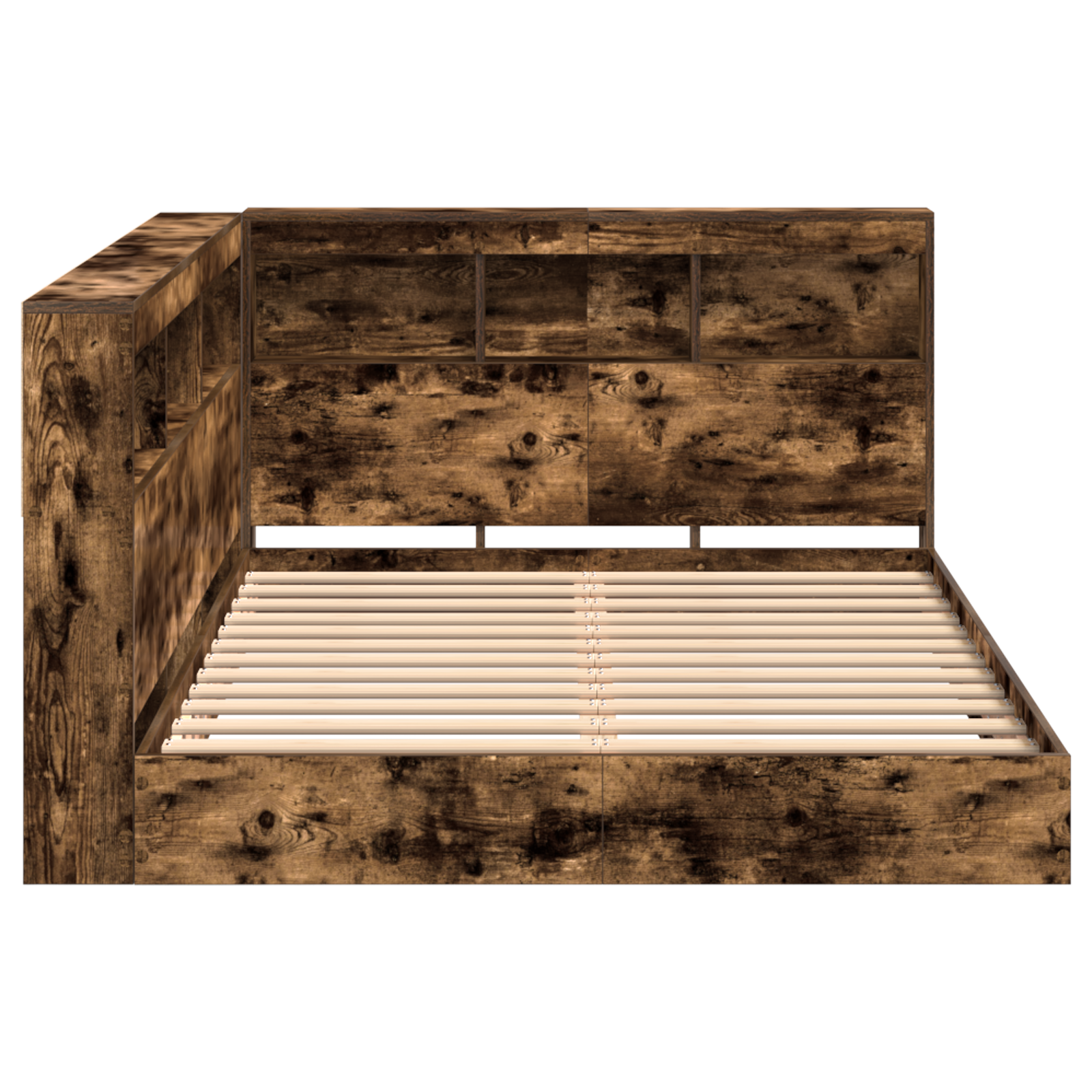 Knygų spintų lova Dūminis ąžuolas 120x200 cm Inžinerinė mediena - Image 7