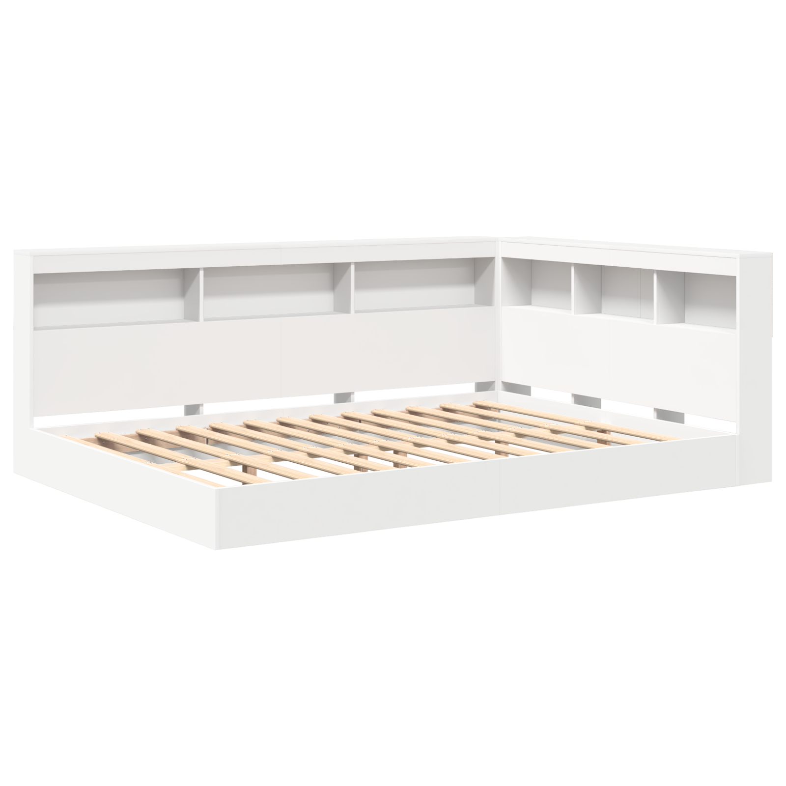 Boghylde Seng Hvid 150x200 cm Ingeniørtræ - Billede 2