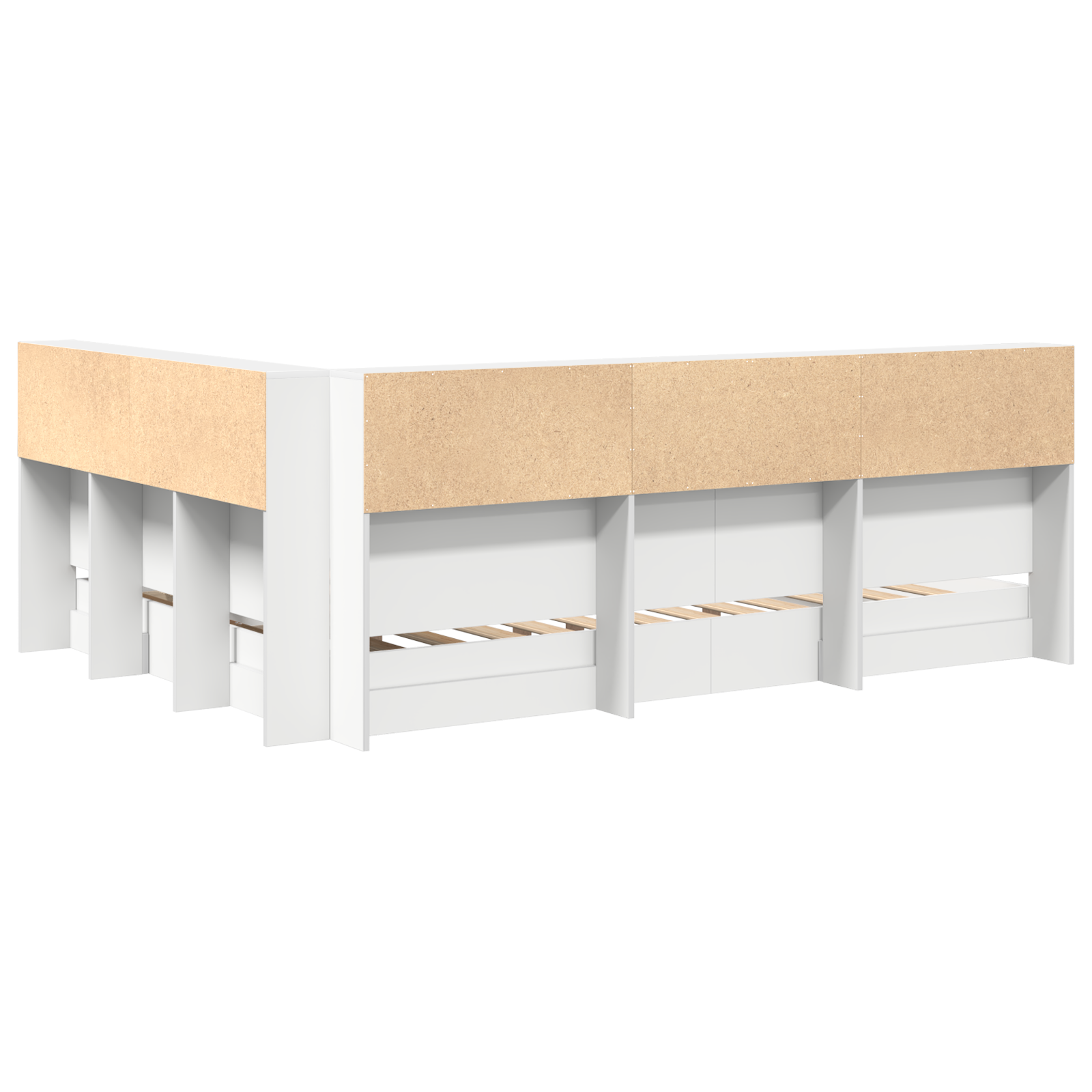 Boghylde Seng Hvid 150x200 cm Ingeniørtræ - Billede 7