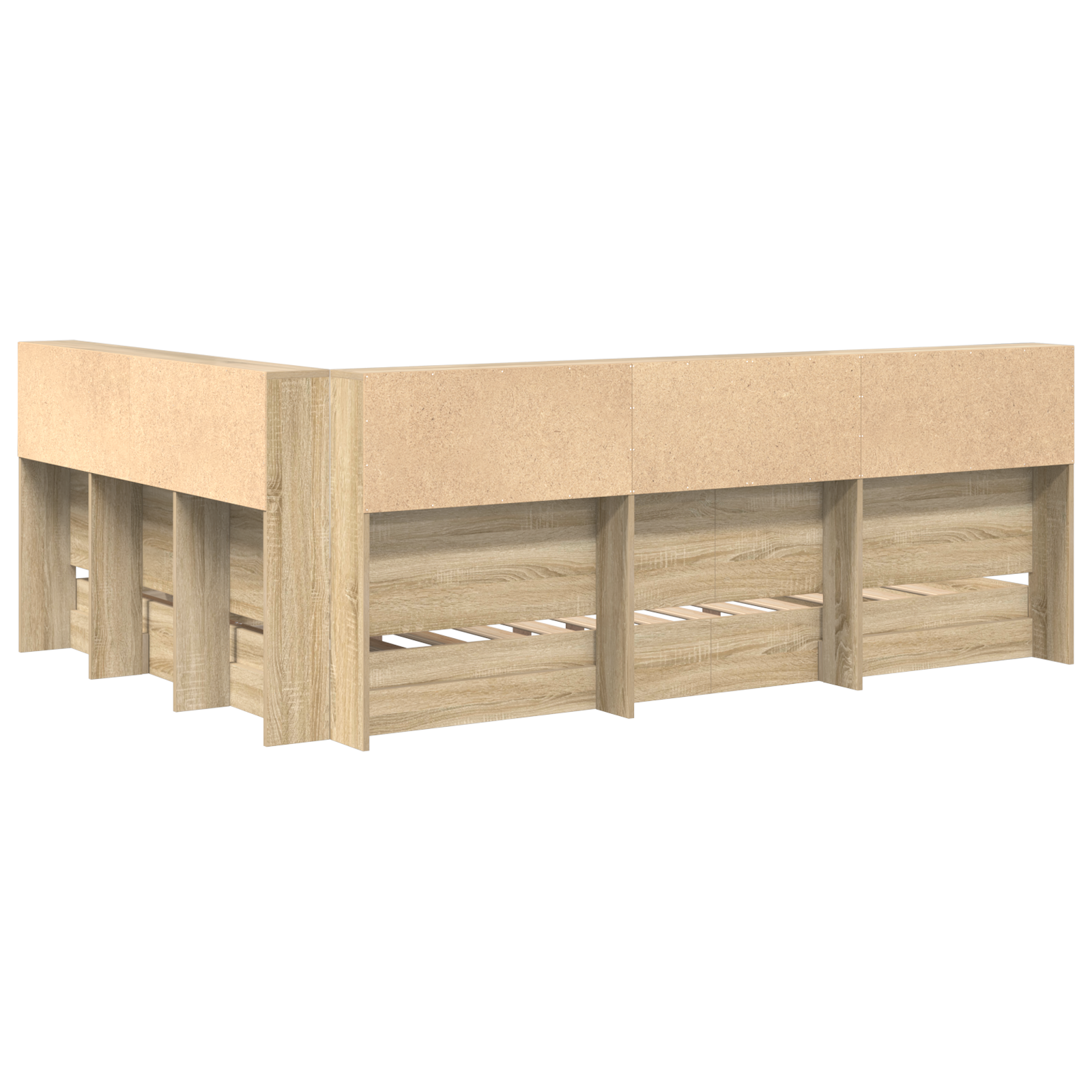 Bookcase Bed Sonoma Oak 160x200 cm Engineered Wood - Image 8