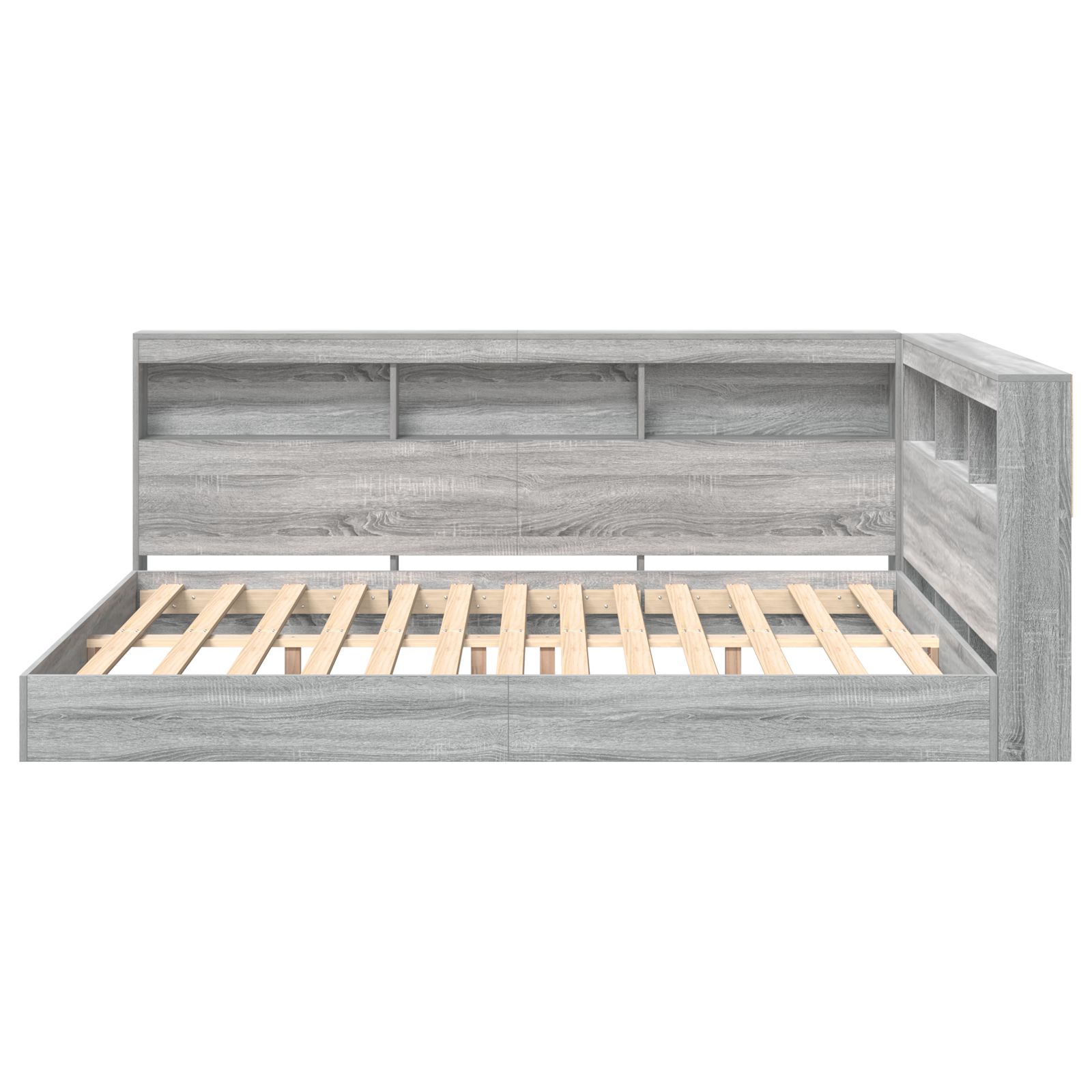 Bookcase Bed Grey Sonoma 160x200 cm Engineered Wood - Image 6