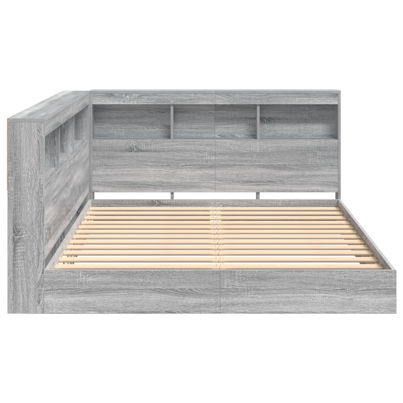 Bookcase Bed Grey Sonoma 160x200 cm Engineered Wood - Image 7