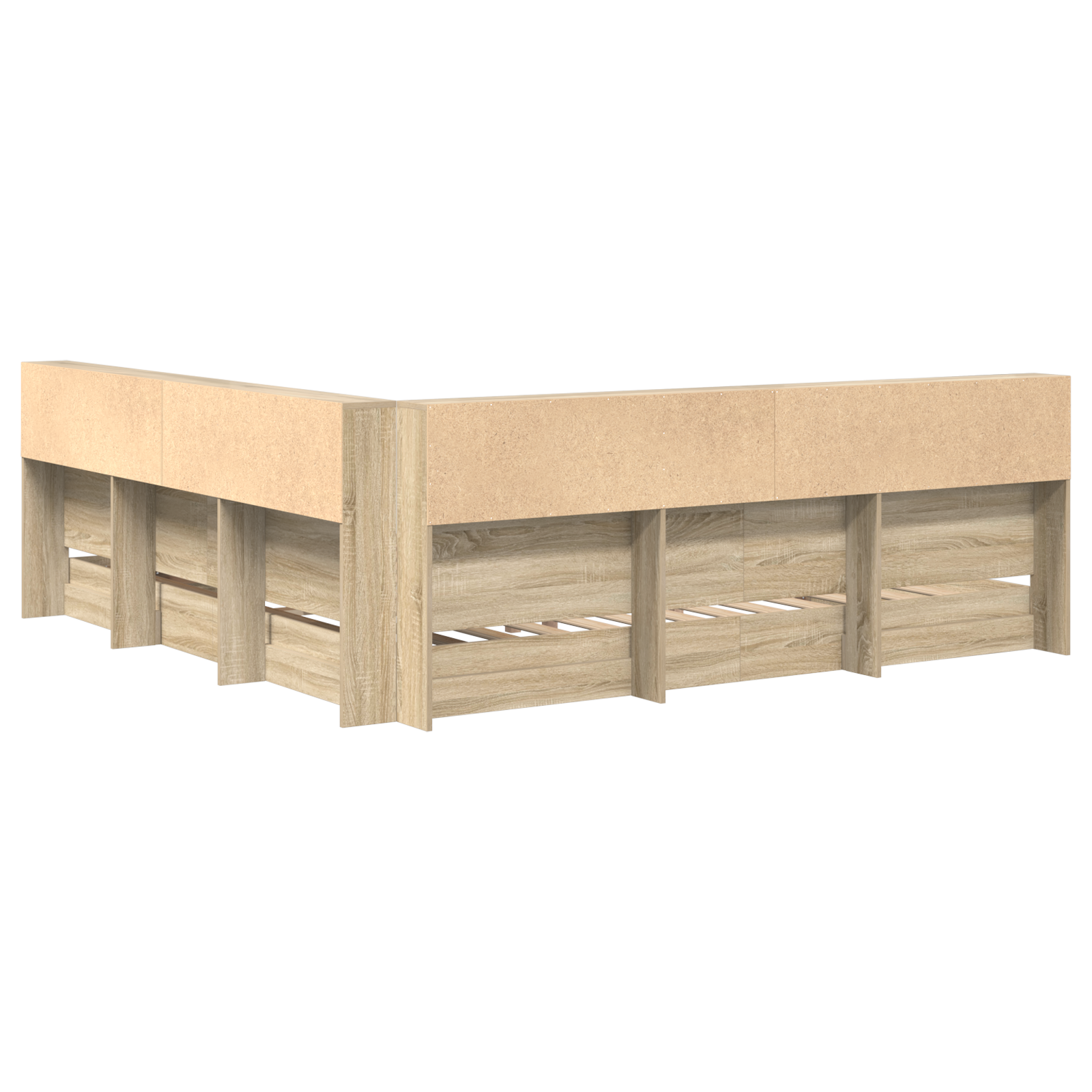 Knygų spintelės lova Sonoma ąžuolo 180x200 cm inžinierinė mediena - Image 8