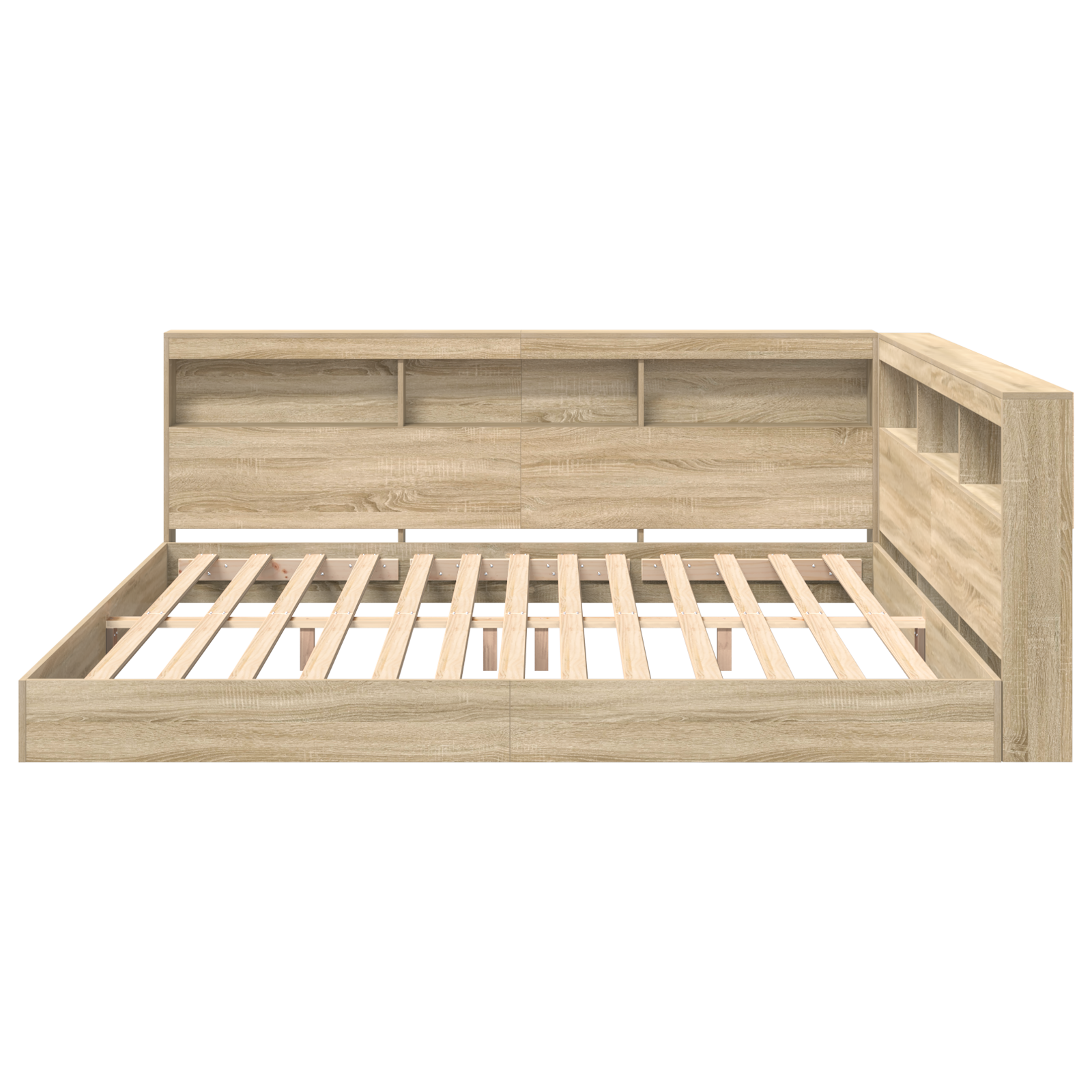 Knygų spintelės lova Sonoma ąžuolo 180x200 cm inžinierinė mediena - Image 6